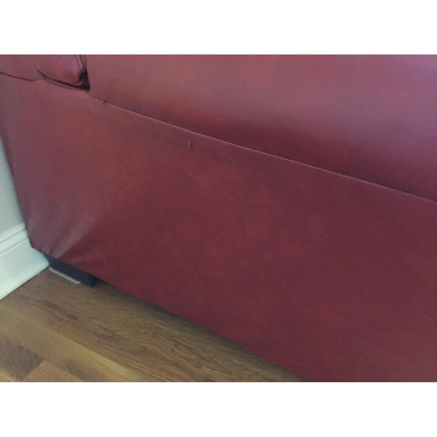 Red Faux Leather 3 Seater Sofa + 2 Seater Sofa - image-4