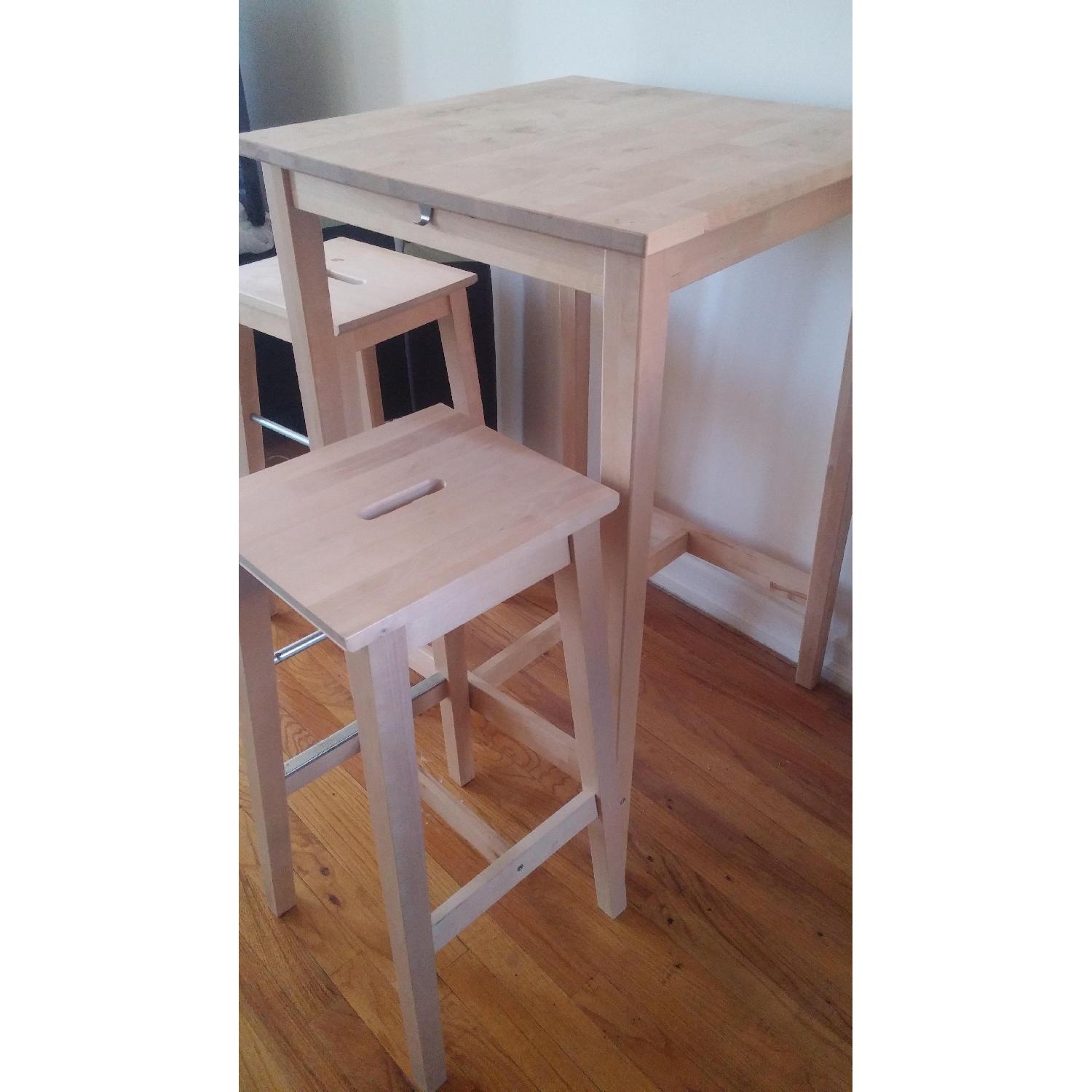 Ikea Bar Table w/ 2 Bar Stools - image-2