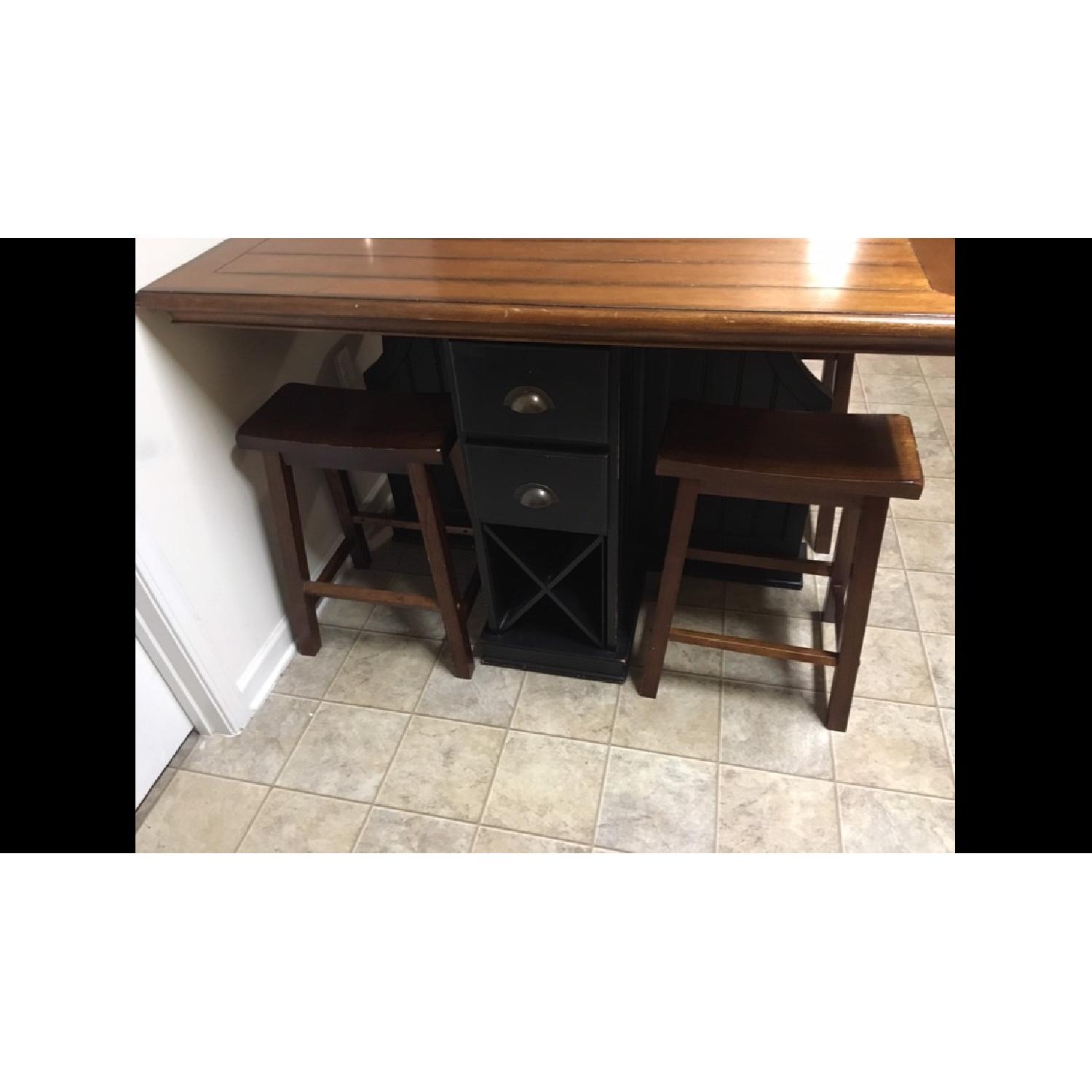 Counter Height Table w/ Storage/Wine Rack & 4 Stools - image-3