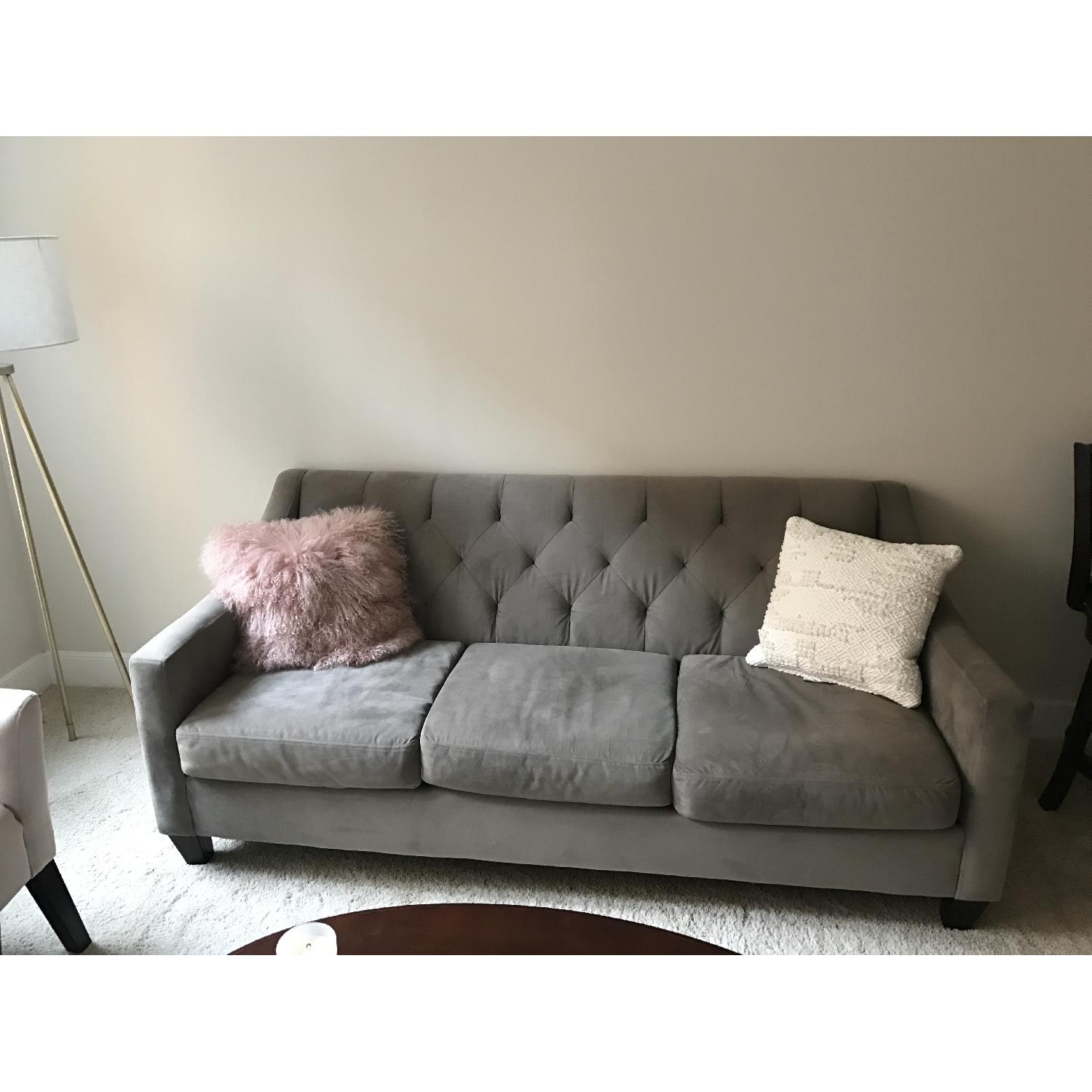Macy's Chloe Velvet Tufted Sofa - image-1