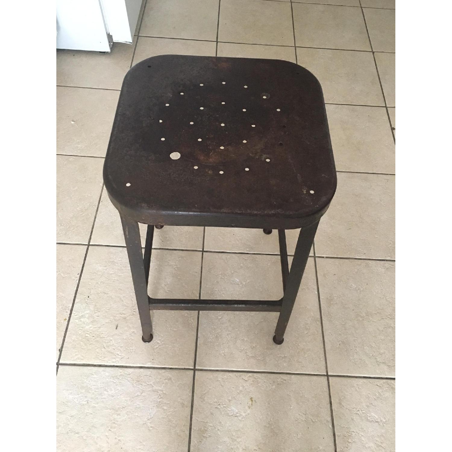 Vintage Metal Factory Stool - image-1