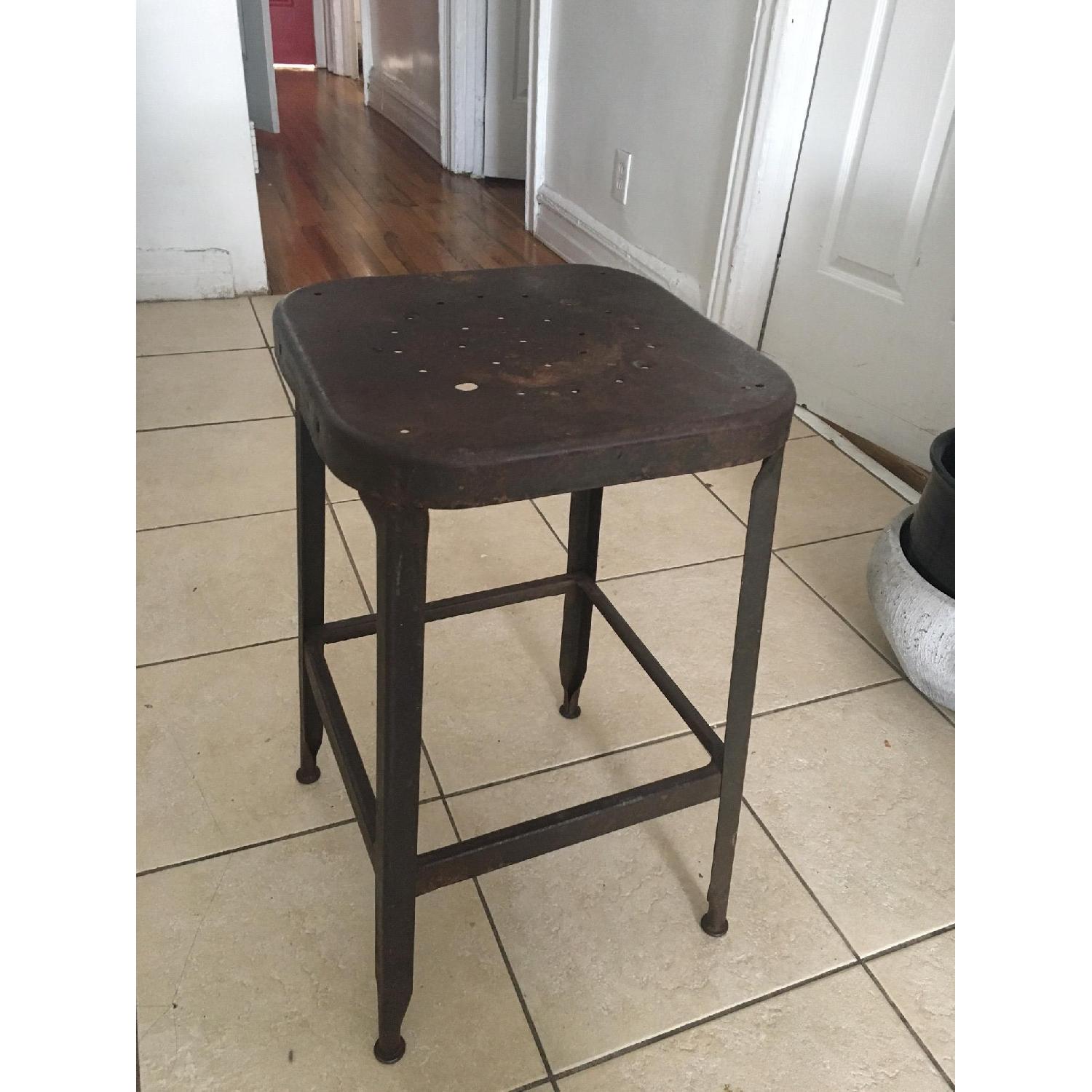 Vintage Metal Factory Stool - image-2