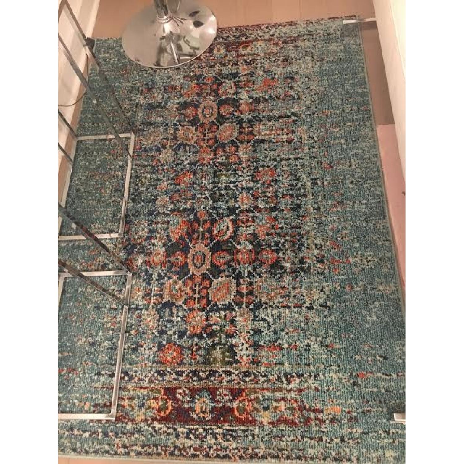 Wayfair Mercury Row Artemis Aqua Area Rug - image-1