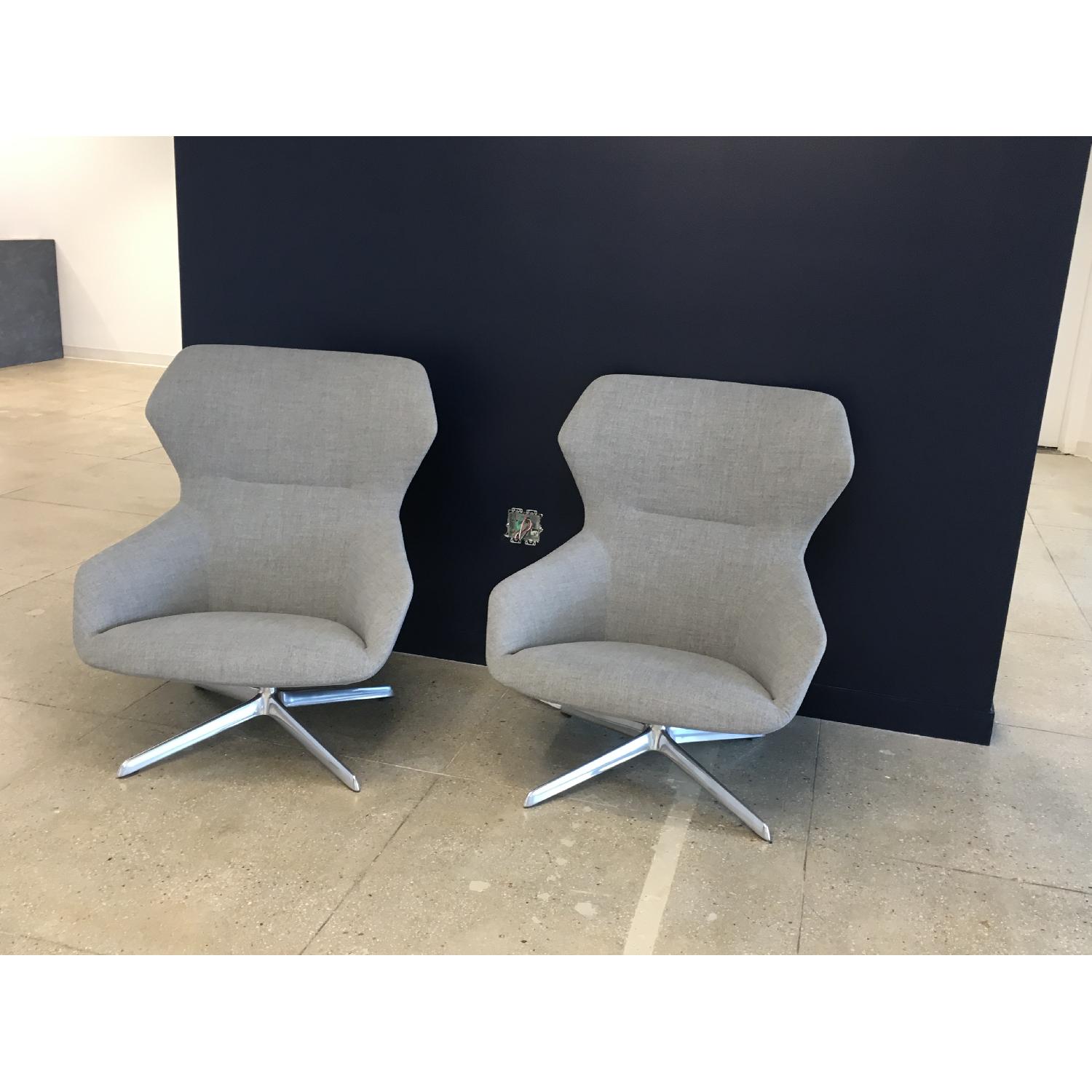 Davis Ginkgo Lounge Chairs w/ Polished Aluminum Fixed Base - image-1