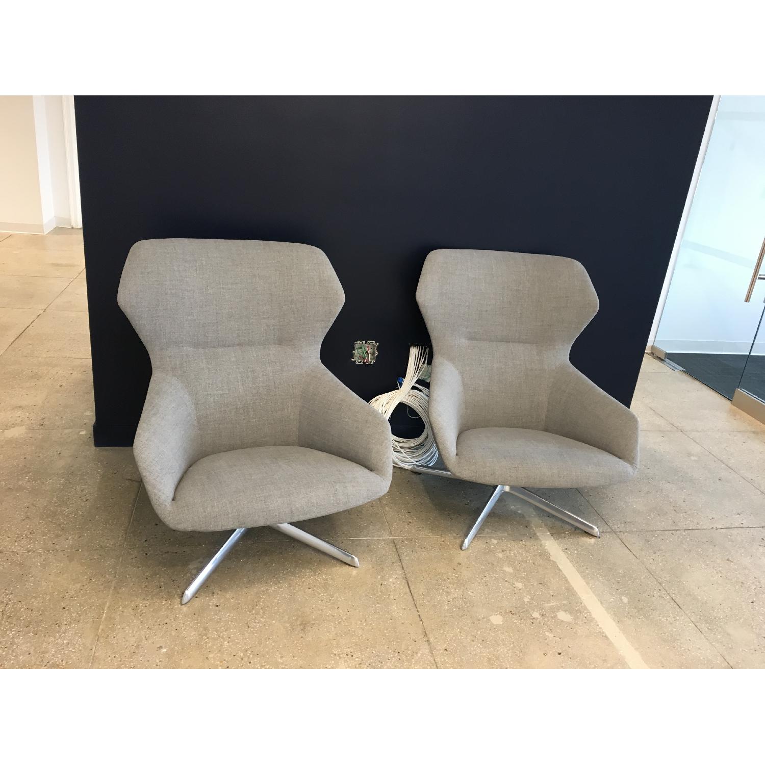 Davis Ginkgo Lounge Chairs w/ Polished Aluminum Fixed Base - image-3