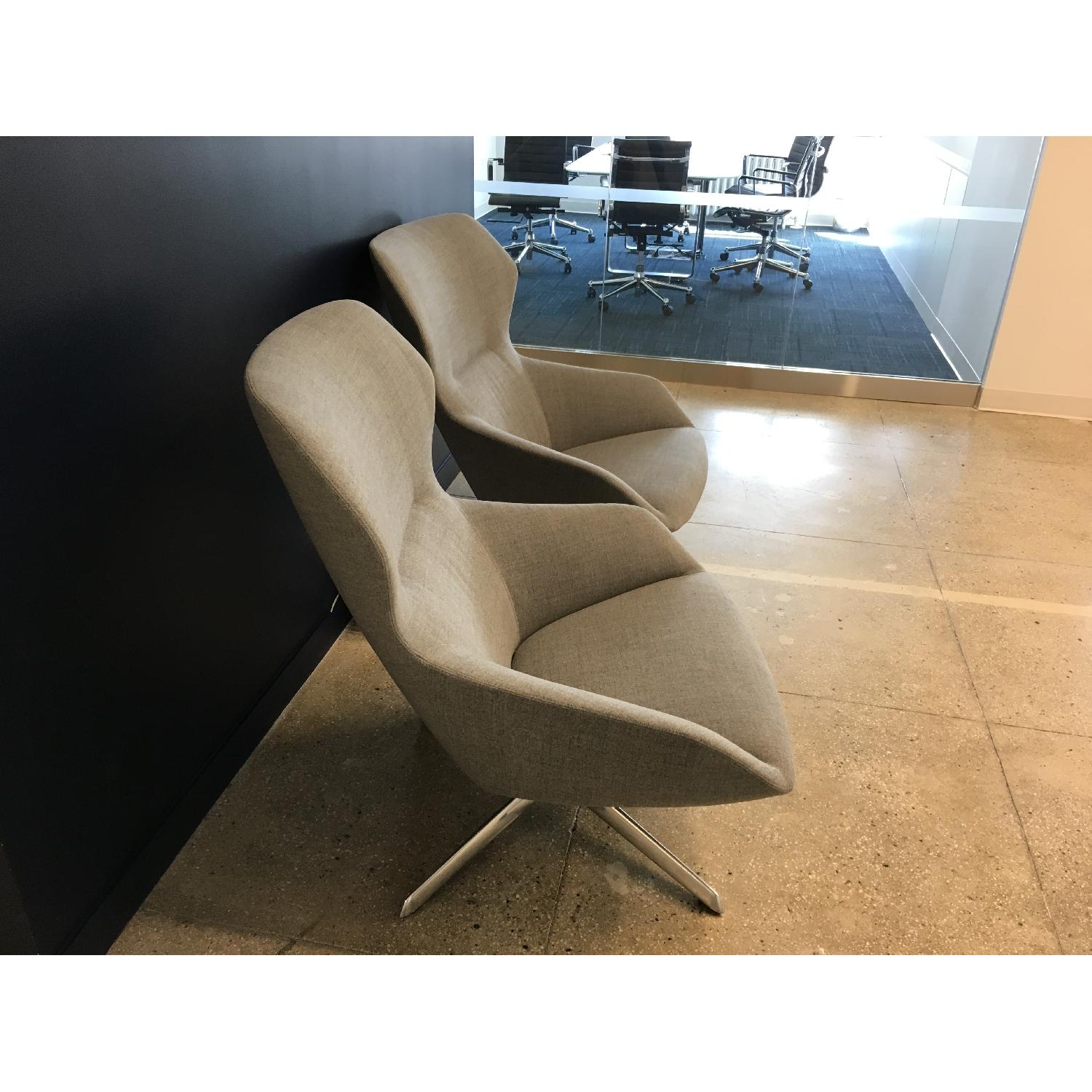 Davis Ginkgo Lounge Chairs w/ Polished Aluminum Fixed Base - image-4