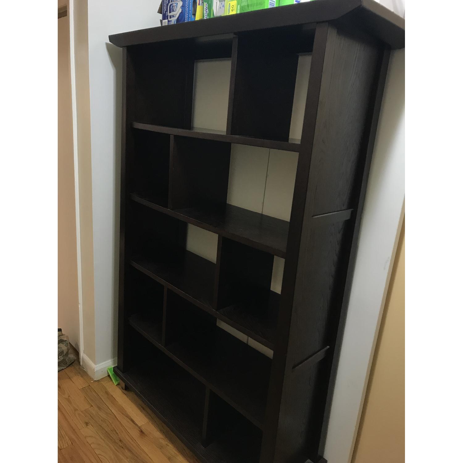 Large Dark Wood Shelving Unit - image-3