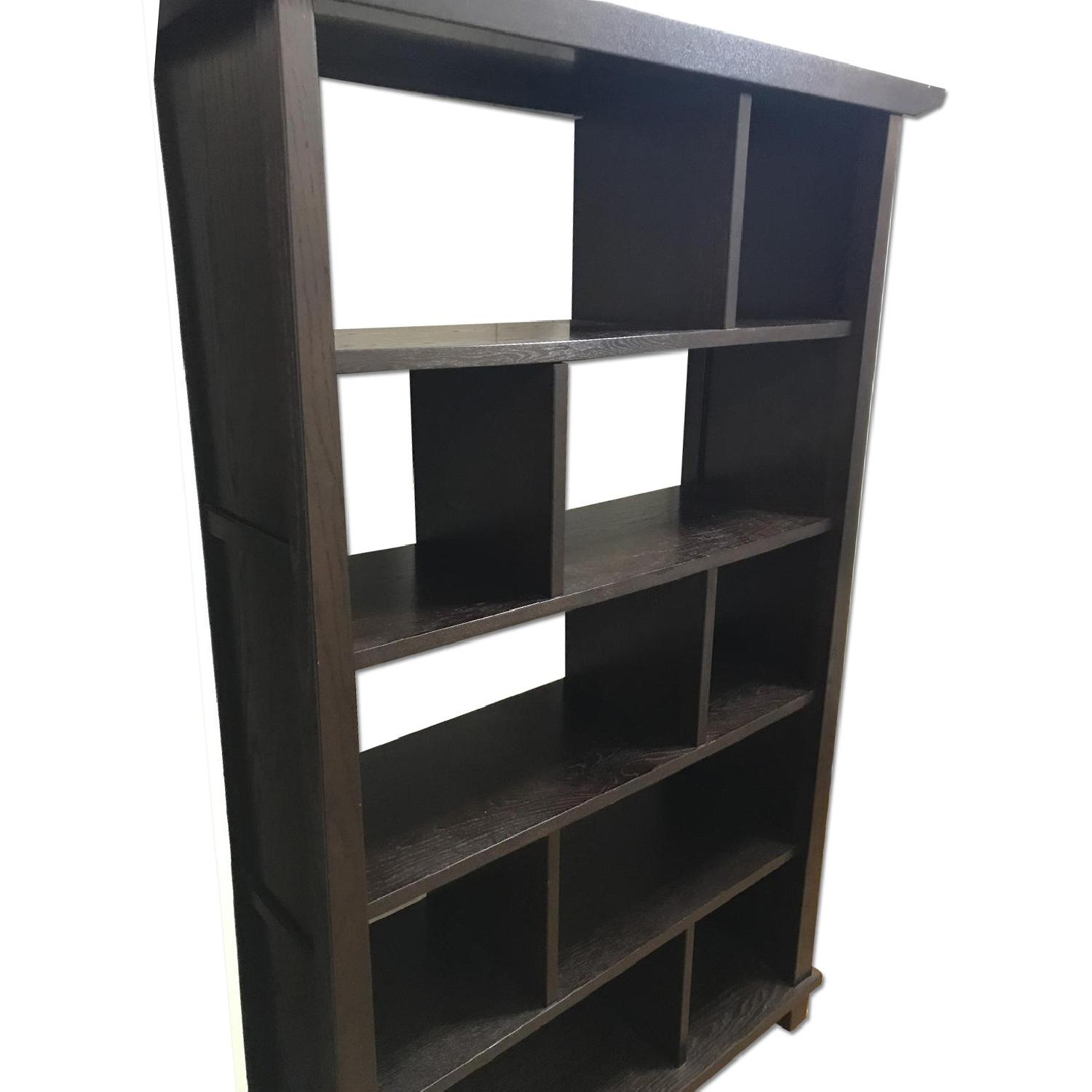 Large Dark Wood Shelving Unit AptDeco