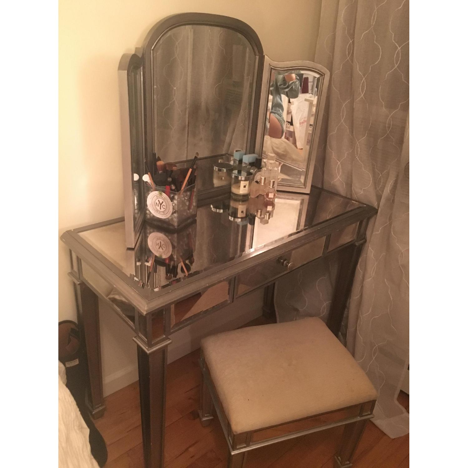 Pier 1 Hayworth Vanity & Vanity Bench - image-1