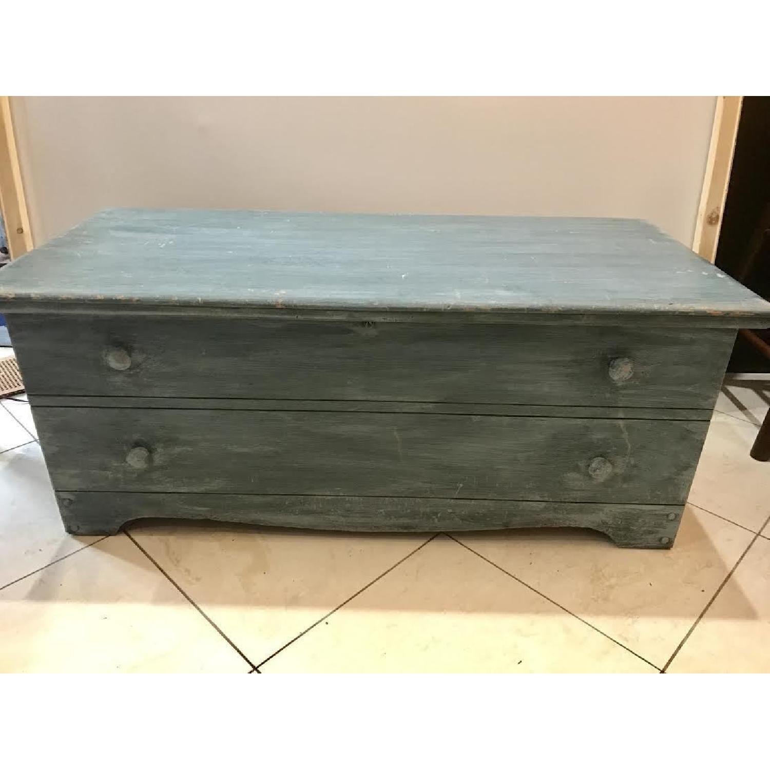 Vintage Franklin Shockey Primitive White Cedar Blanket Hope Chest - image-1