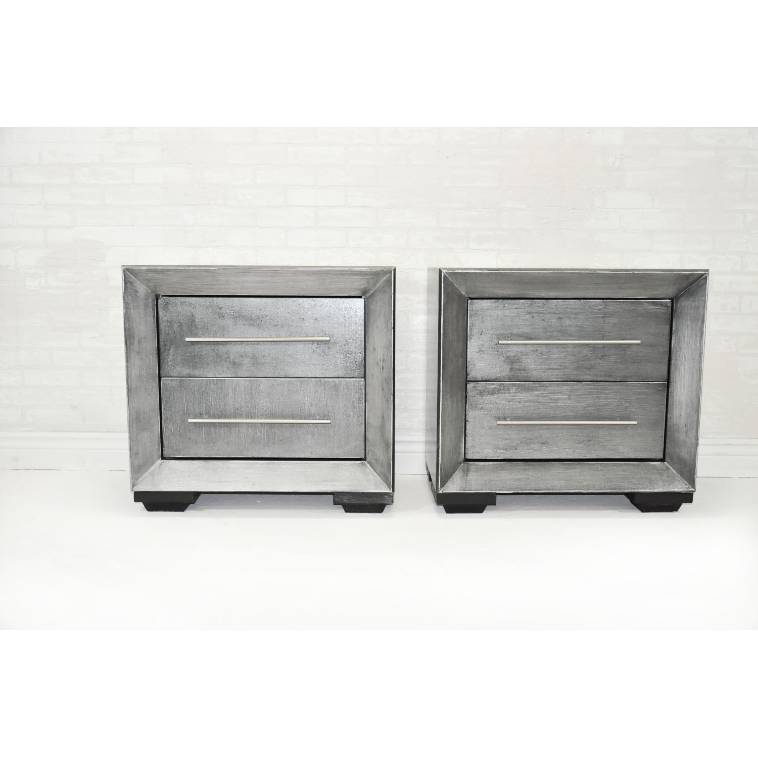 Zinc Finish Modern Nightstands AptDeco