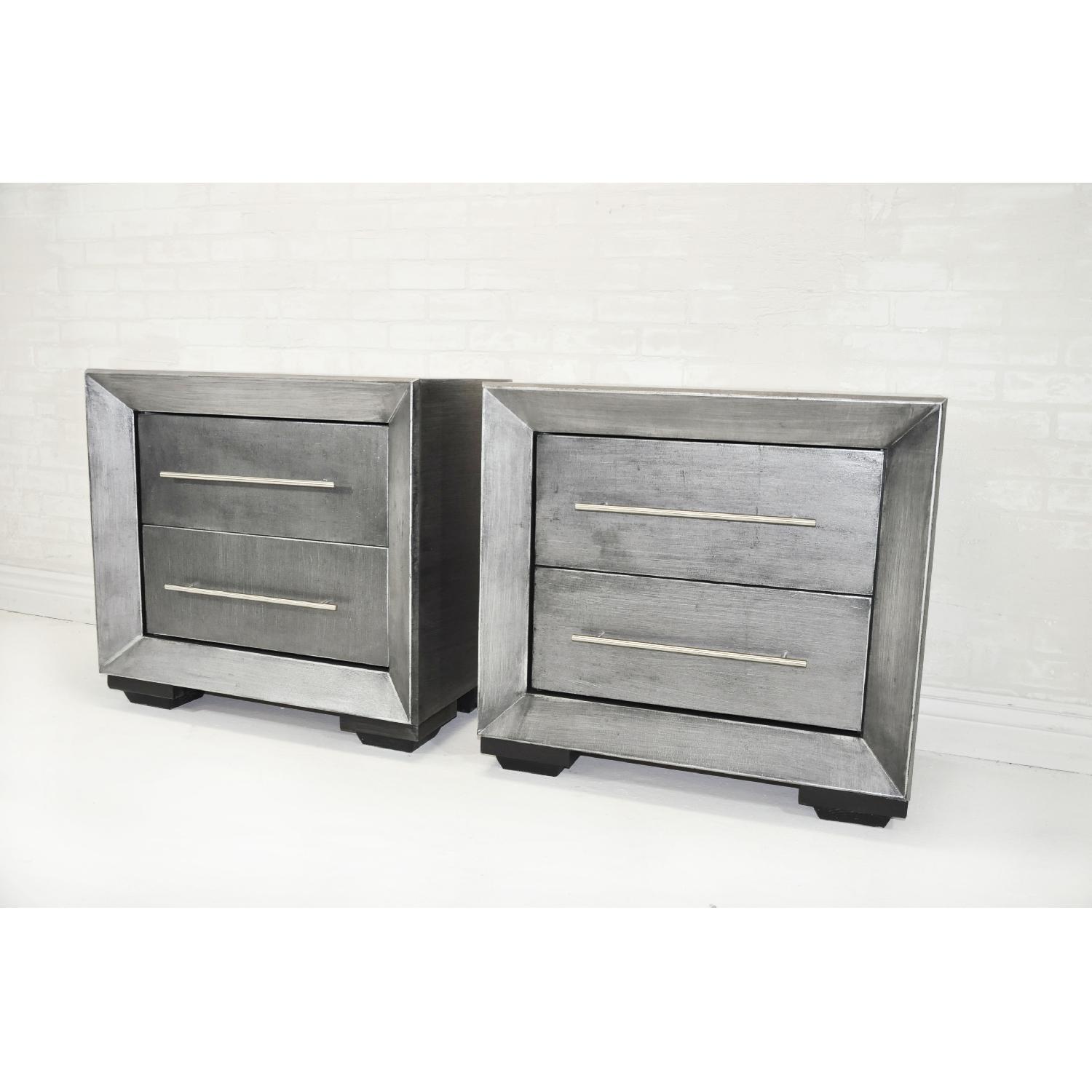 Zinc Finish Modern Nightstands AptDeco
