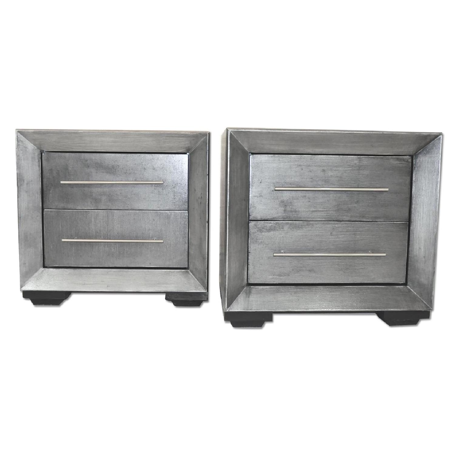 Zinc Finish Modern Nightstands AptDeco