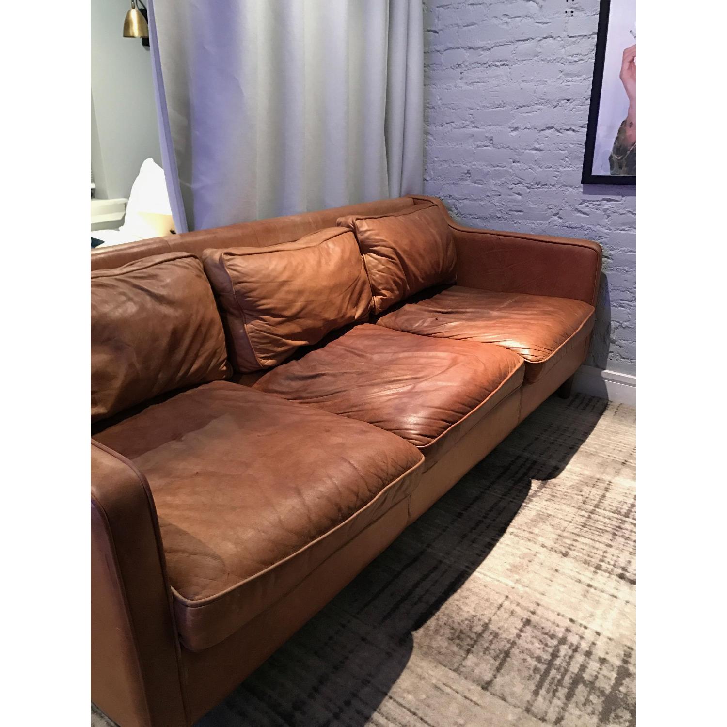 West Elm Hamilton Leather Sofa - image-1