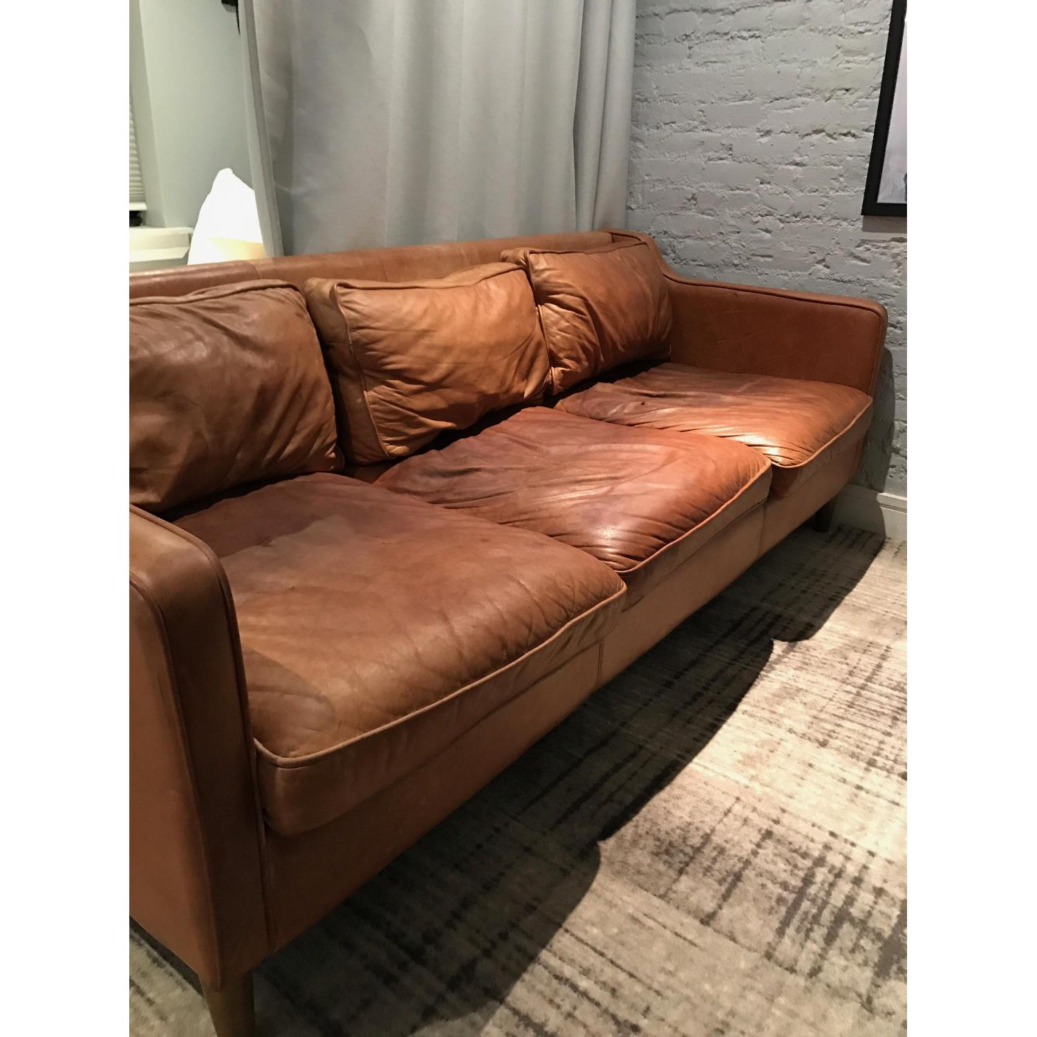 West Elm Hamilton Leather Sofa - image-3