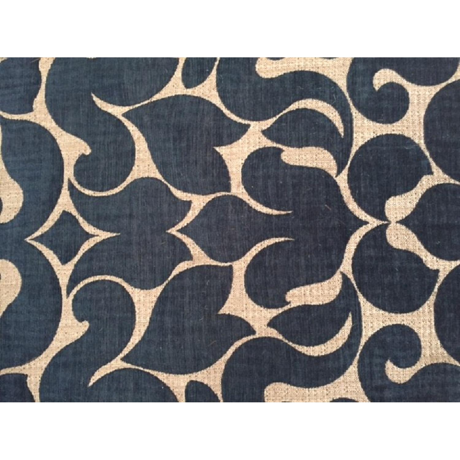 Custom Navy Damask Velvet Settee/Loveseat - image-3