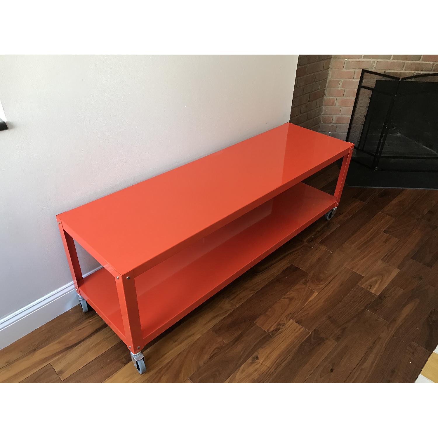 CB2 GoCart Carbon Rolling TV Stand/Coffee Table AptDeco