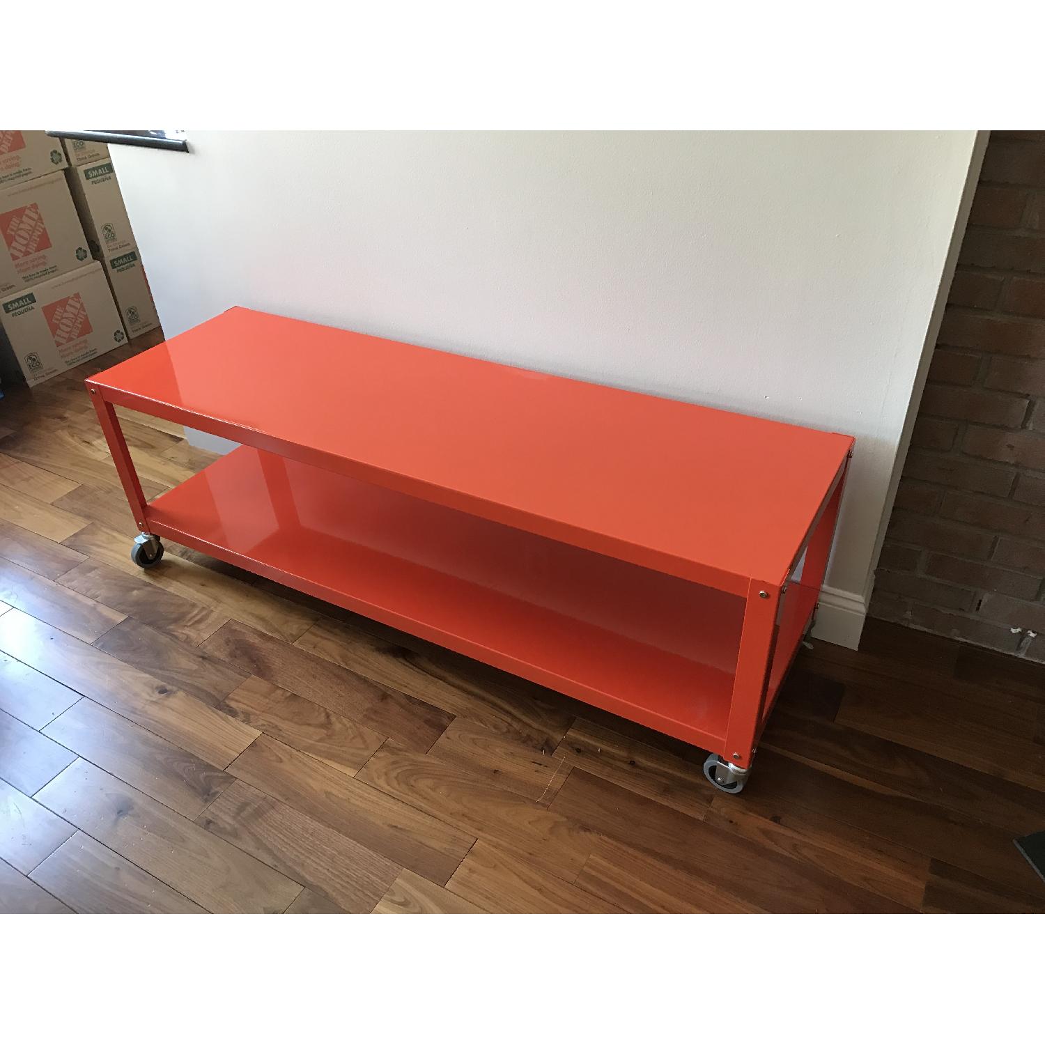 CB2 GoCart Carbon Rolling TV Stand/Coffee Table AptDeco