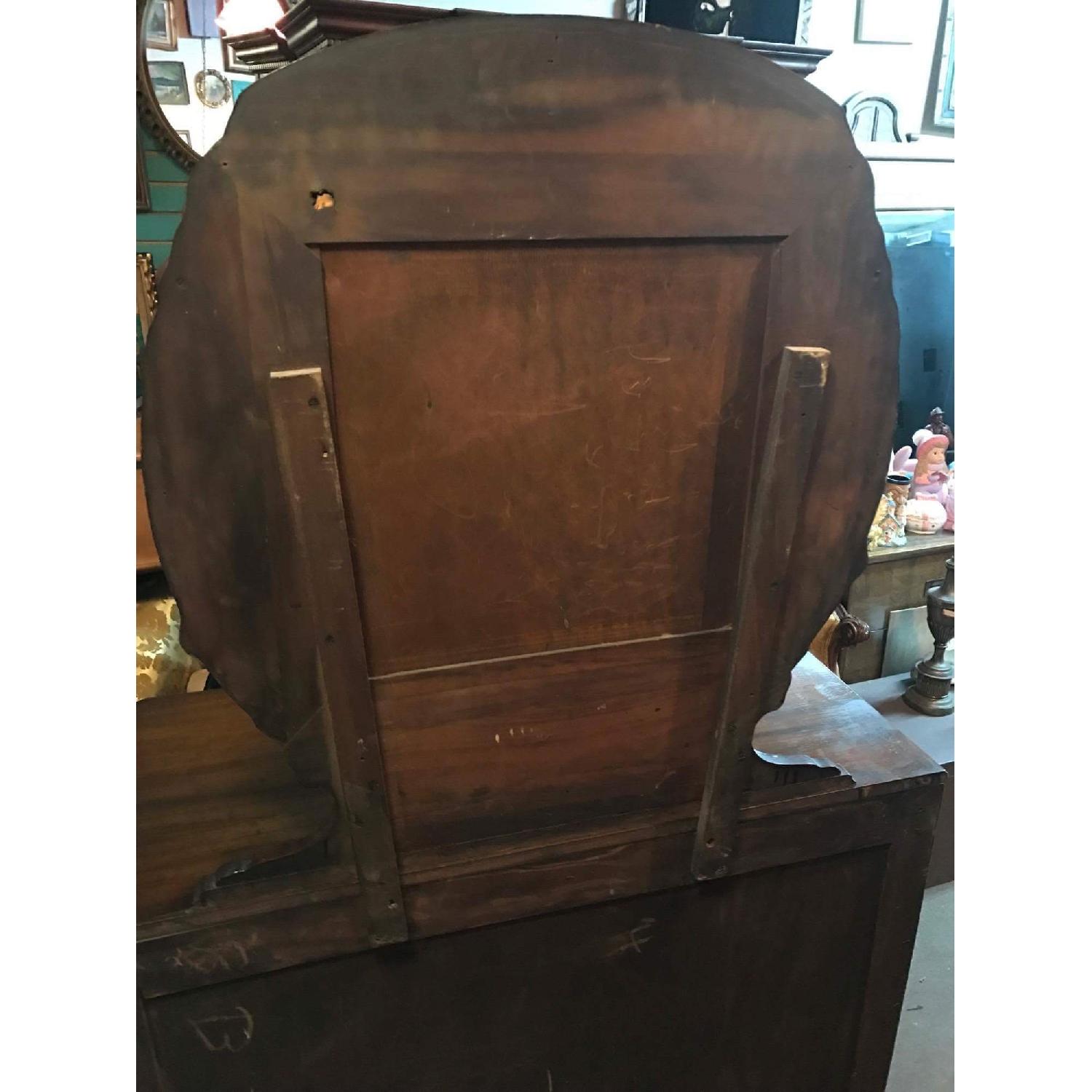 Antique 1930s Mahogany Dresser on Wheels w/ Original Handles & Mirror - image-14