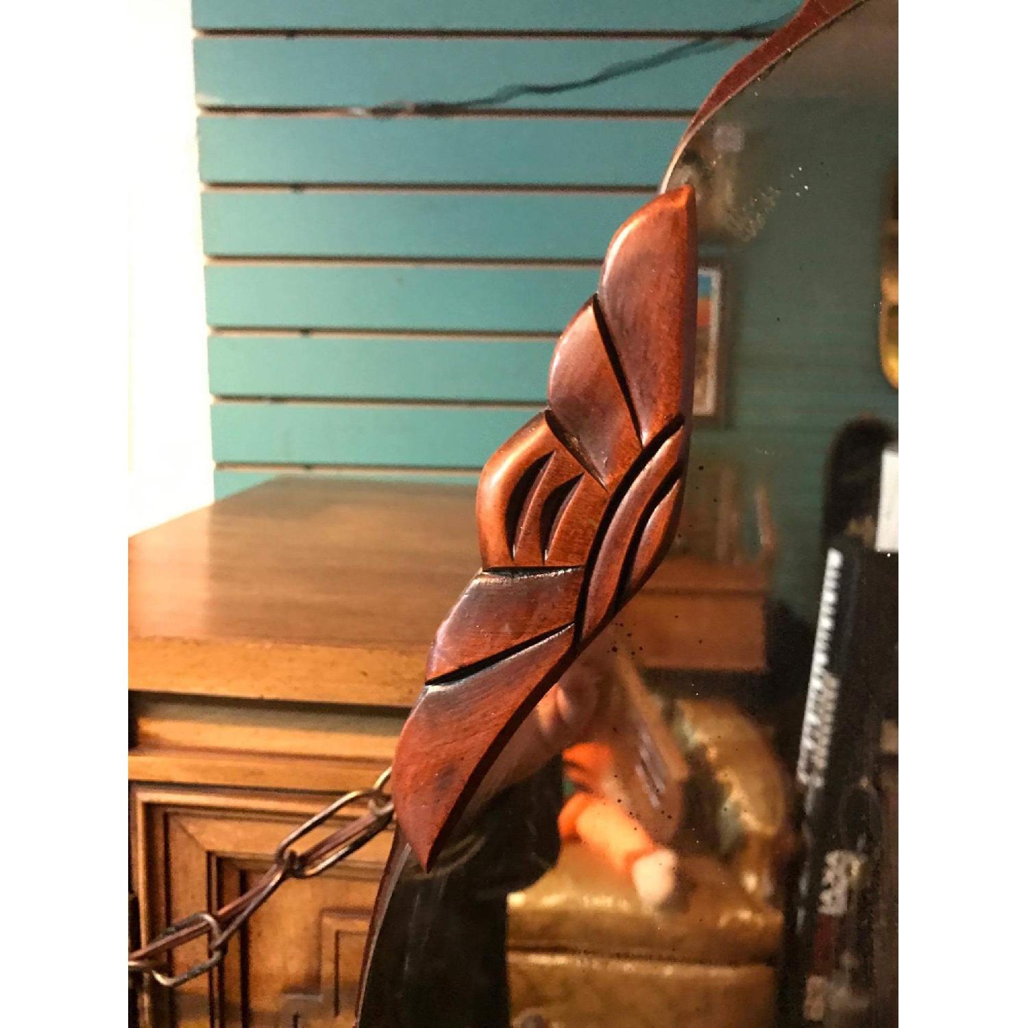 Antique 1930s Mahogany Dresser on Wheels w/ Original Handles & Mirror - image-15