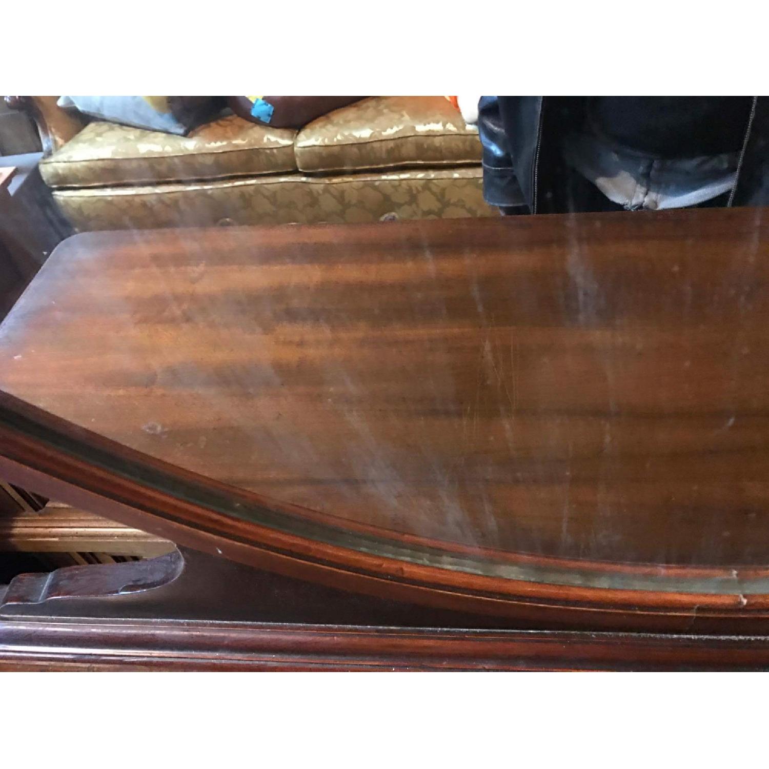 Antique 1930s Mahogany Dresser on Wheels w/ Original Handles & Mirror - image-17