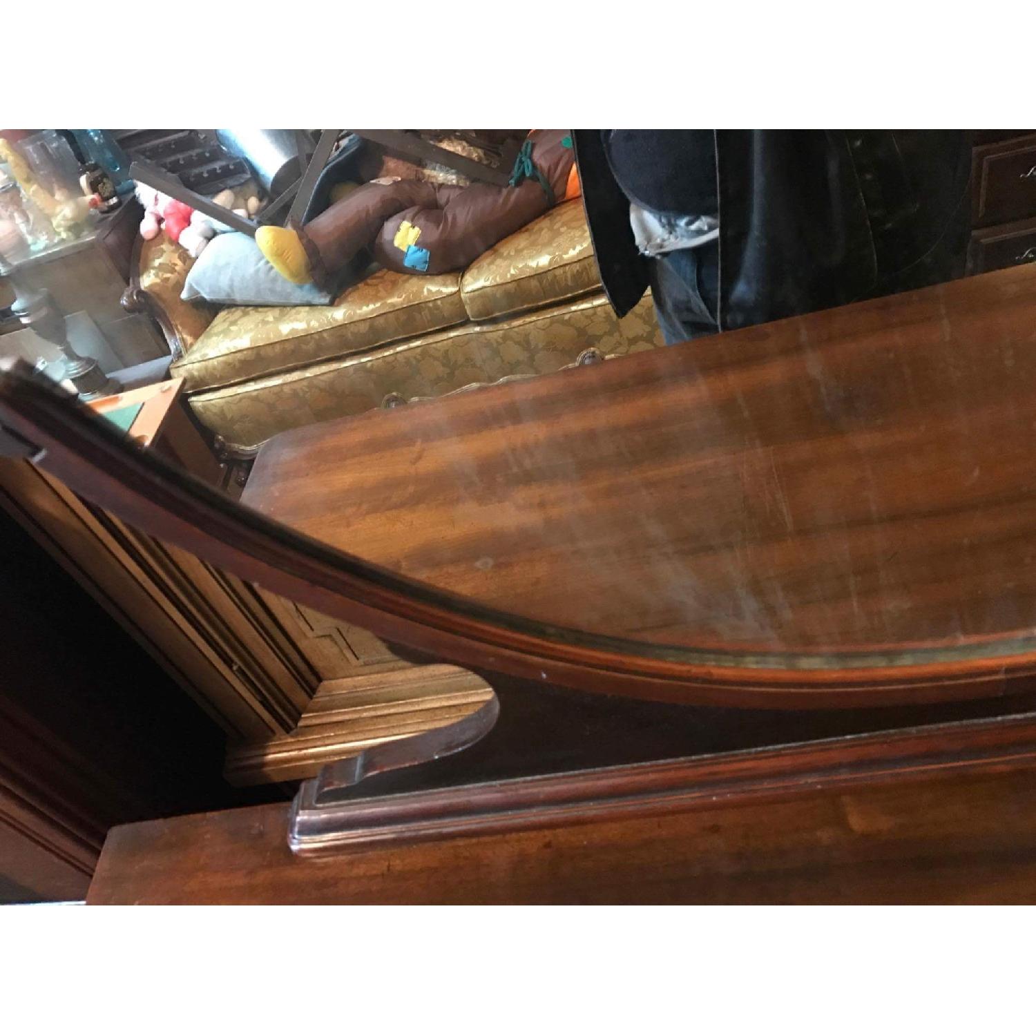 Antique 1930s Mahogany Dresser on Wheels w/ Original Handles & Mirror - image-18