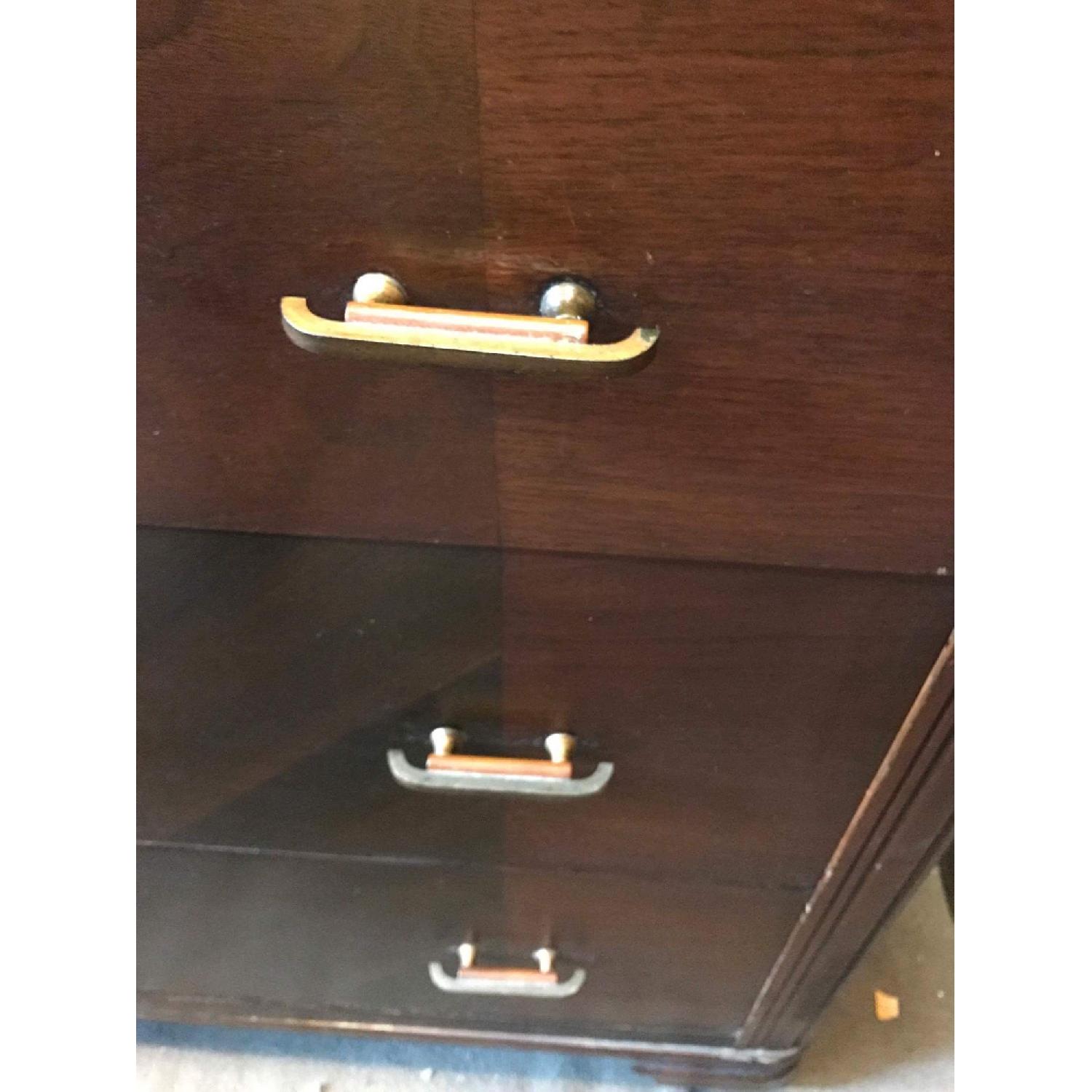 Antique 1930s Mahogany Dresser on Wheels w/ Original Handles & Mirror - image-29