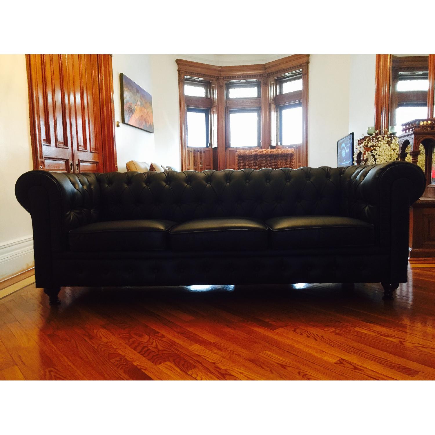 Joss & Main Vegan Leather Chesterfield Sofa AptDeco