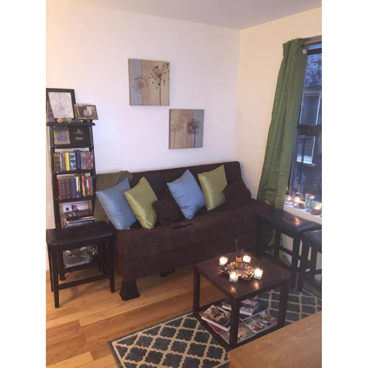 Deep Brown Sleeper Sofa w/ Storage - image-2