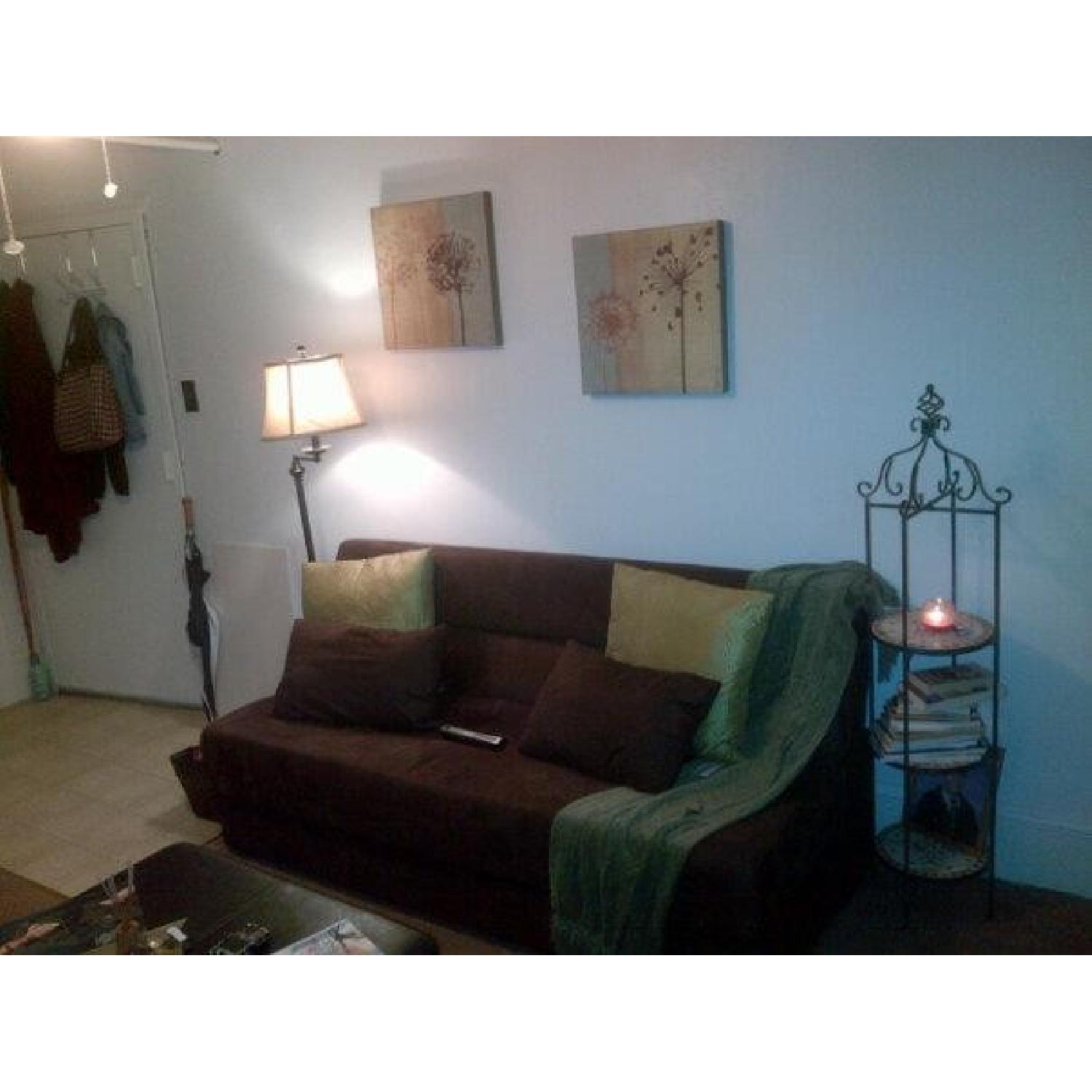 Deep Brown Sleeper Sofa w/ Storage - image-3