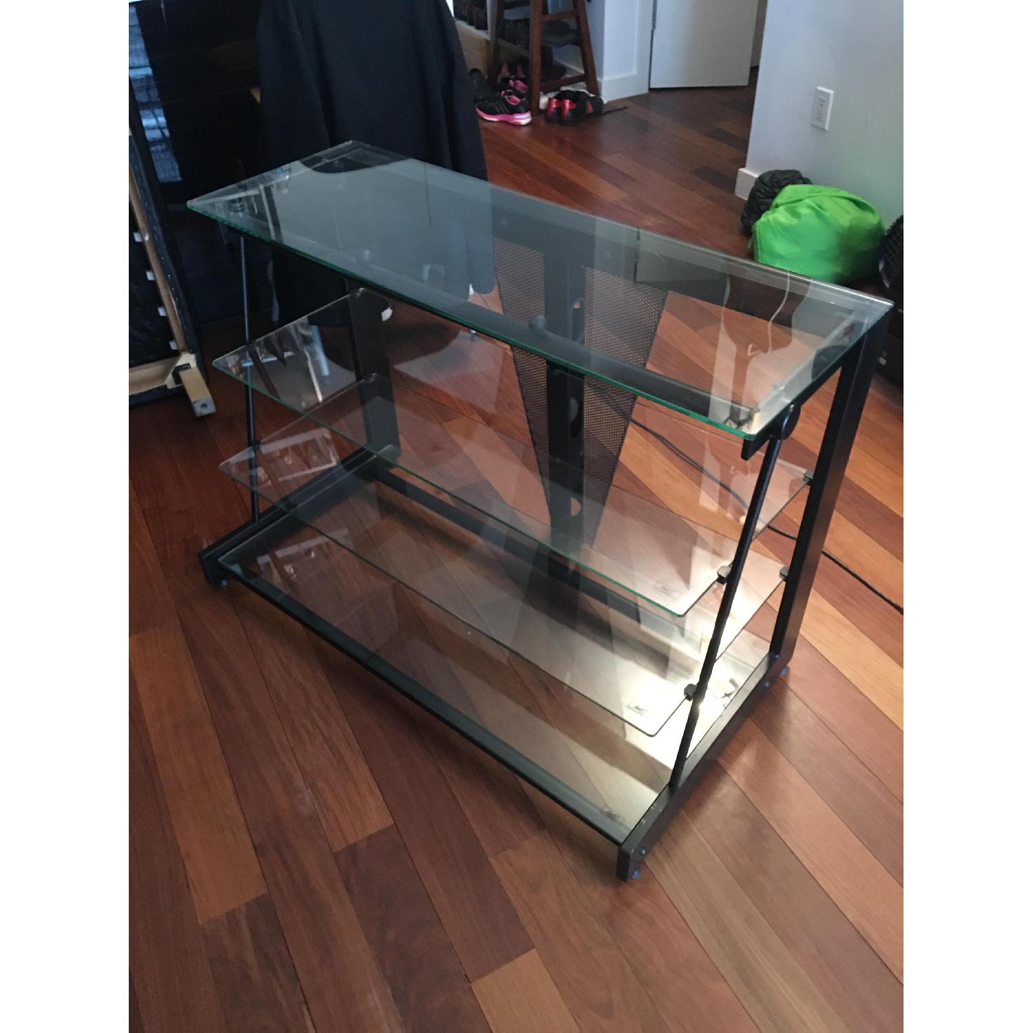 Metal TV Stand w/ Glass Shelves - image-2