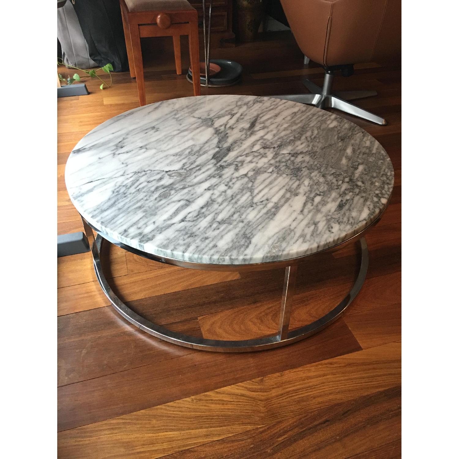 CB2 Round Marble Coffee Table AptDeco