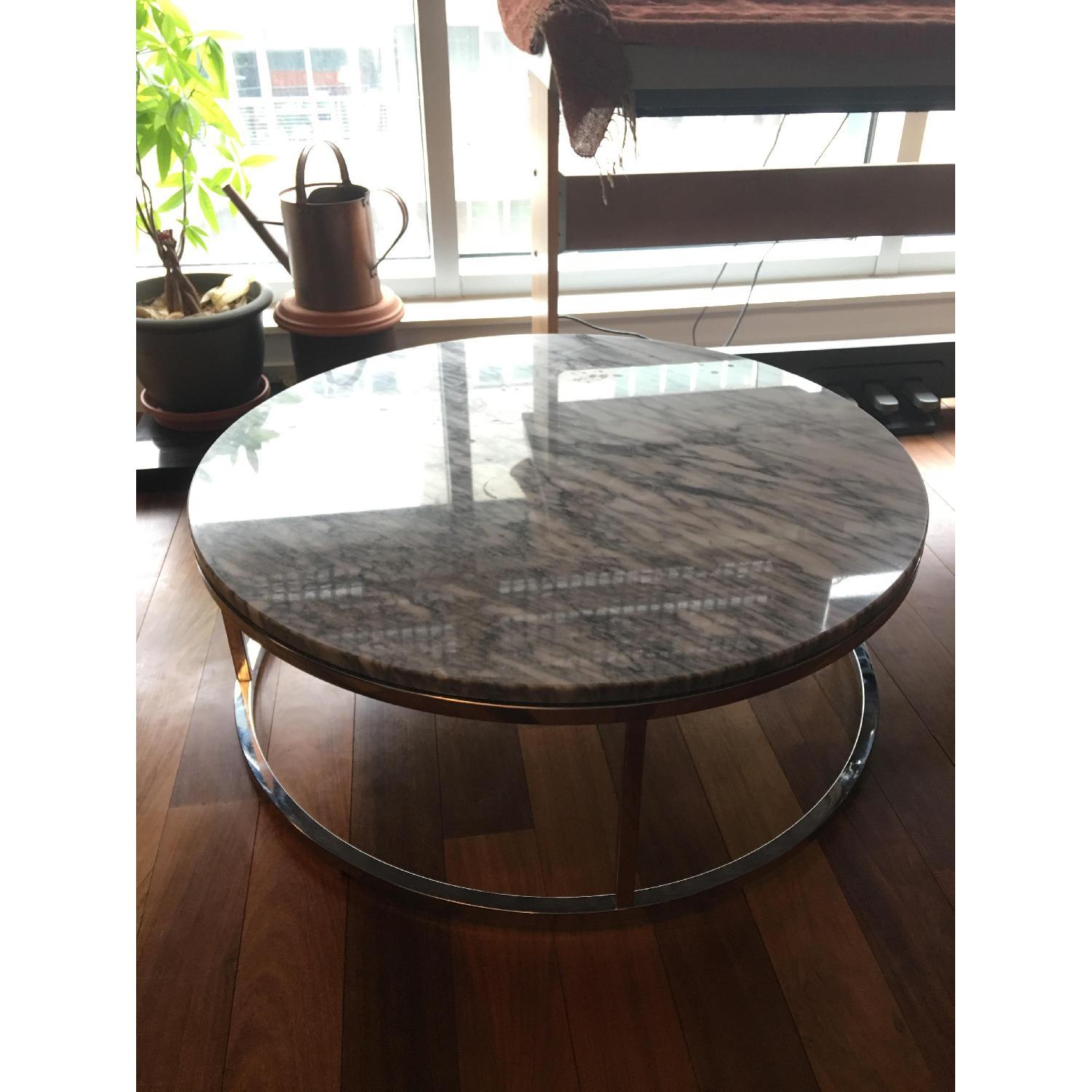 CB2 Round Marble Coffee Table - image-2