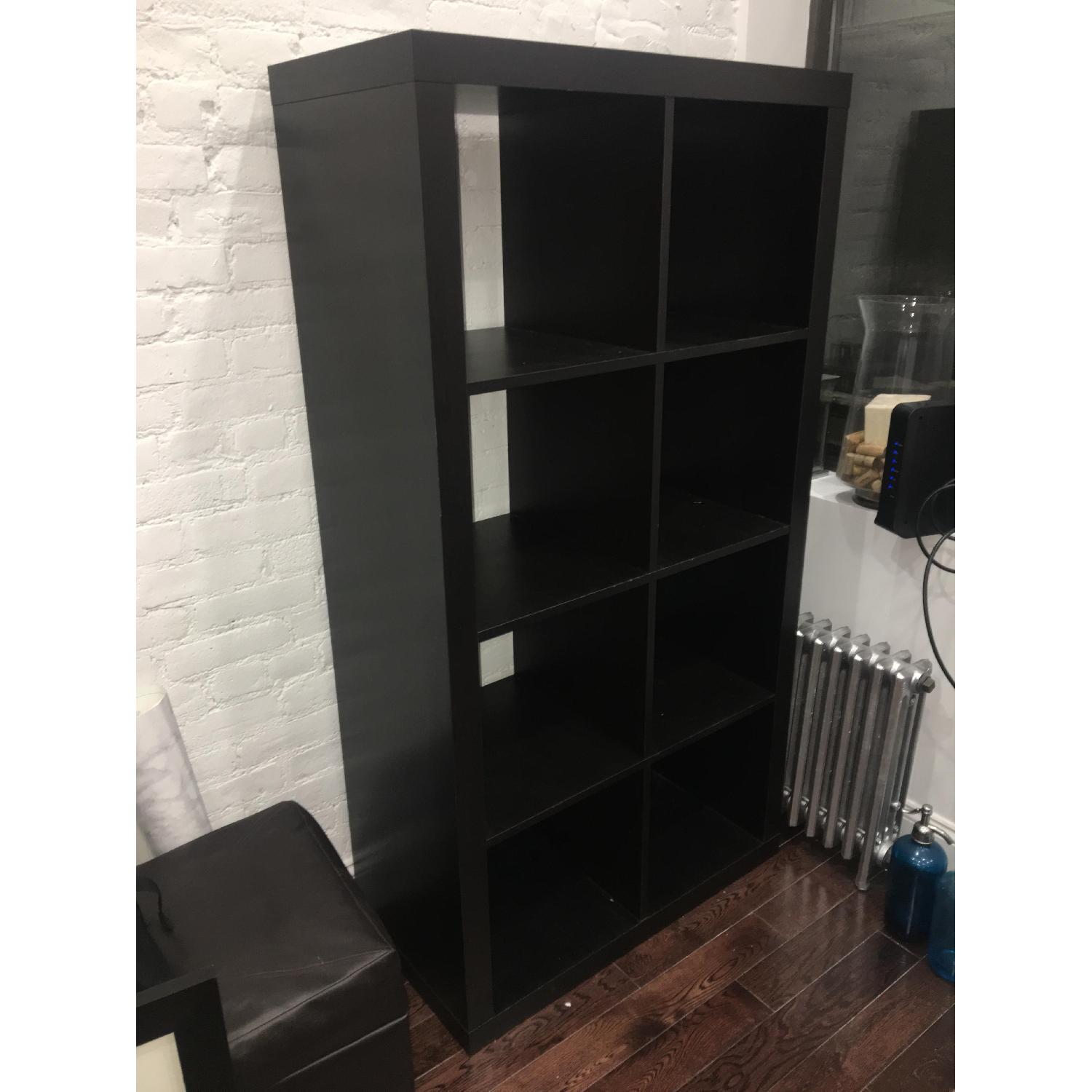 Ikea Kallax Cube Storage Unit w/ Wicker Cube AptDeco