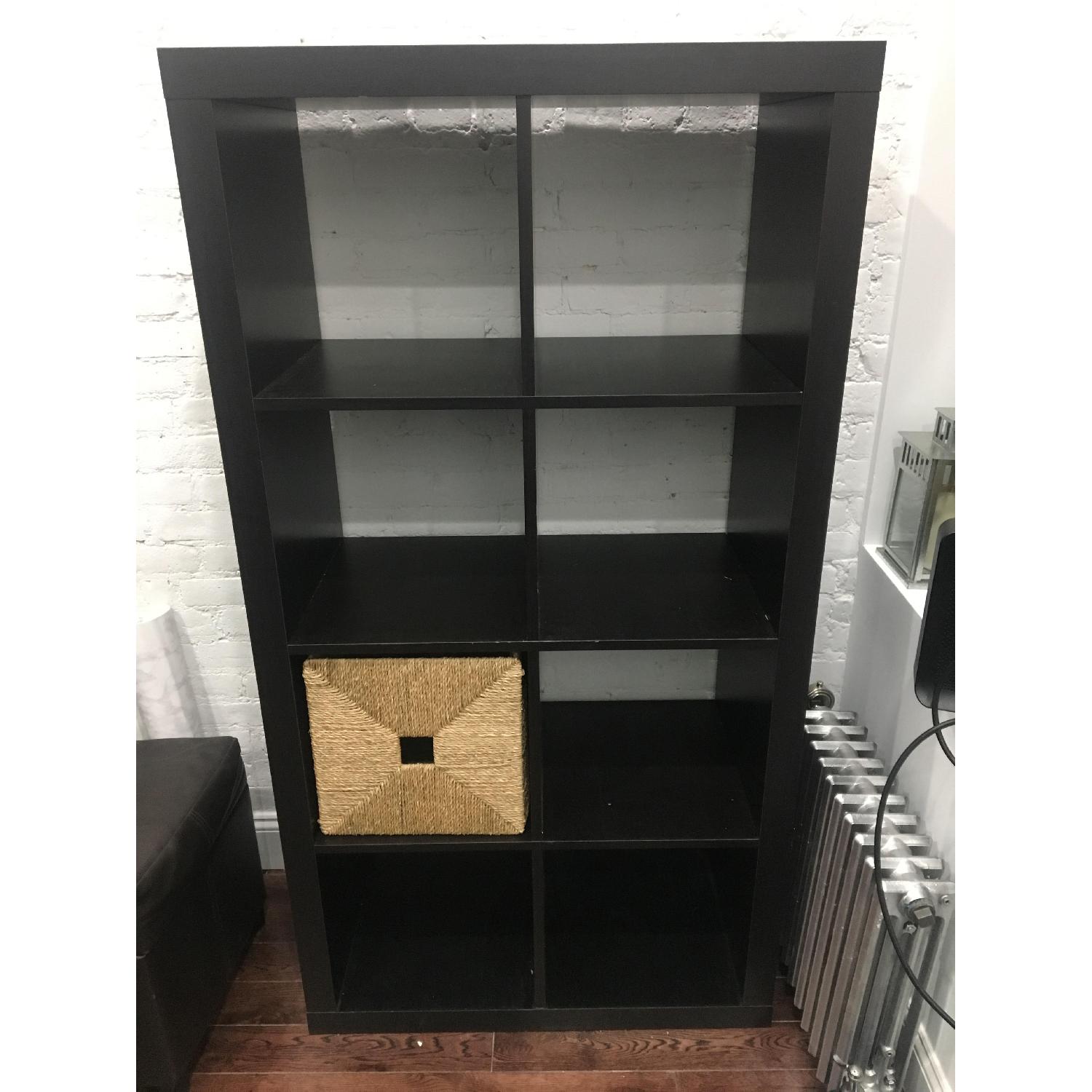 Ikea Kallax Cube Storage Unit w/ Wicker Cube AptDeco