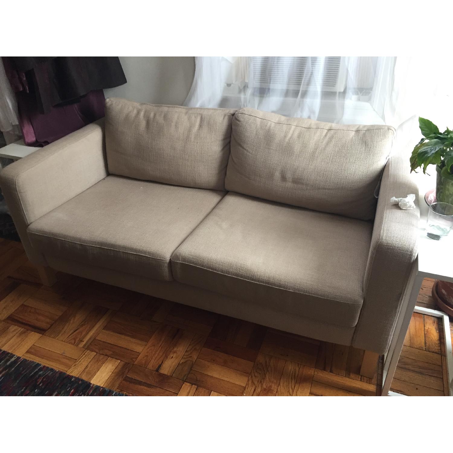 Beige Fabric Loveseat - image-1
