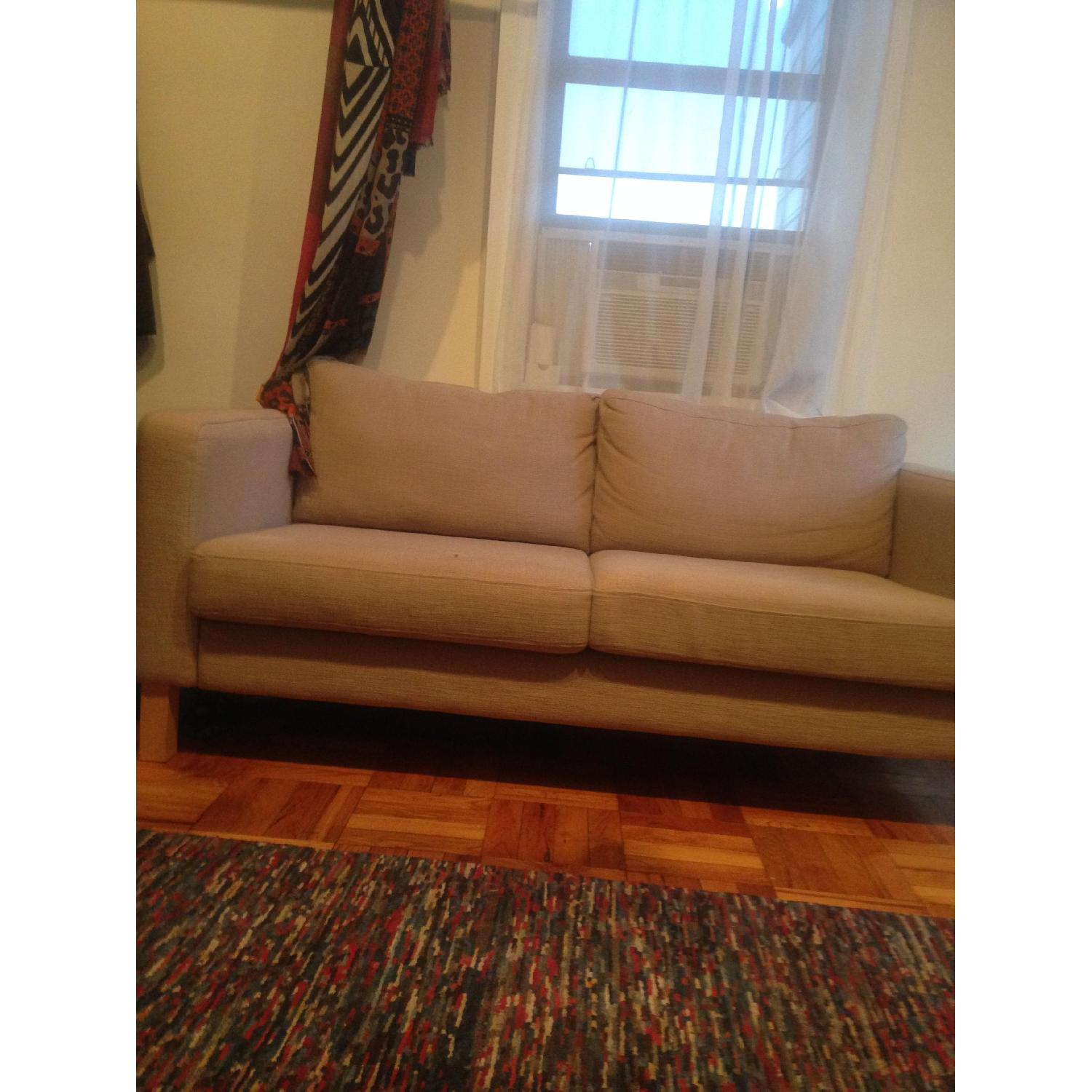 Beige Fabric Loveseat - image-2