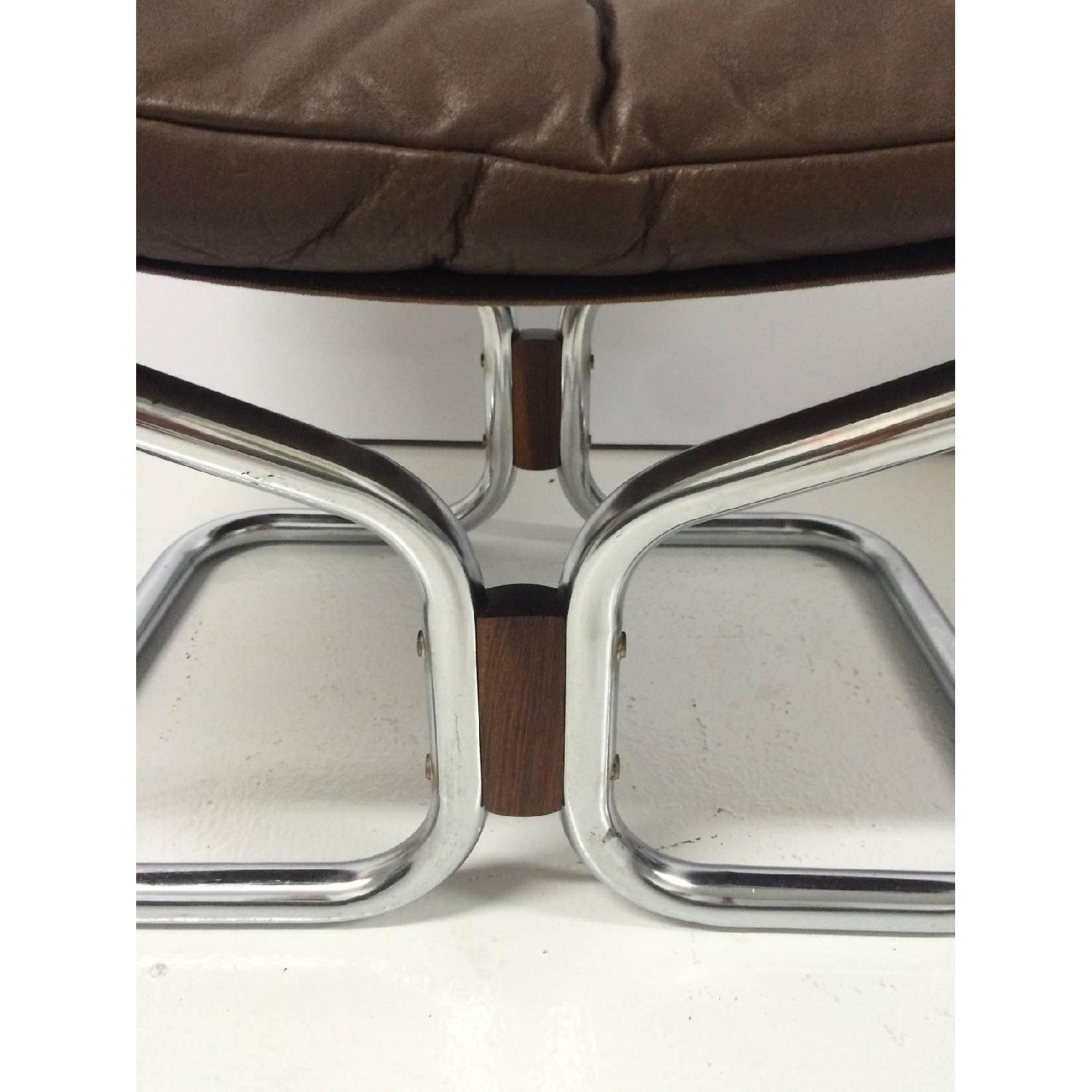 Westnofa 1969 Ingmar Relling Leather & Chrome Lounge Chair - image-4