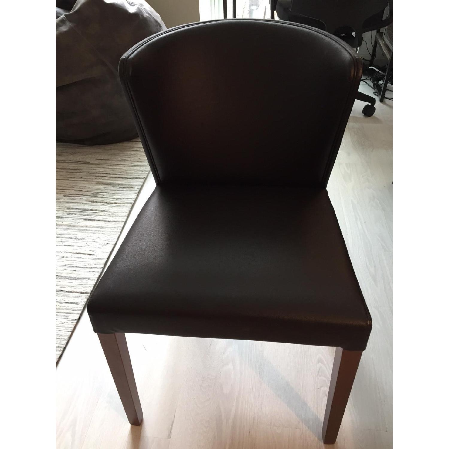Crate & Barrel Curran Moss Brown Dining Chairs - image-1