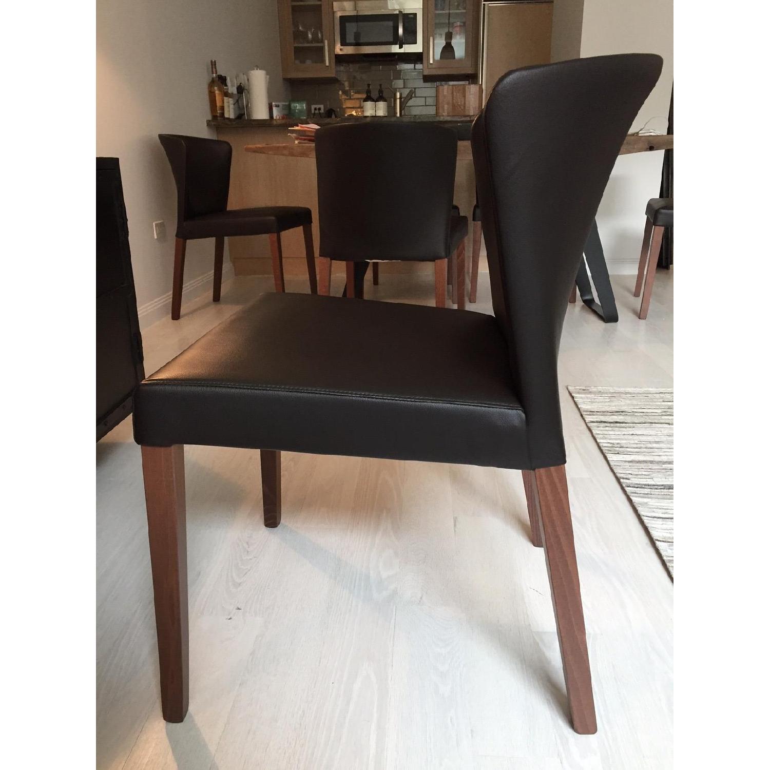 Crate & Barrel Curran Moss Brown Dining Chairs - image-2