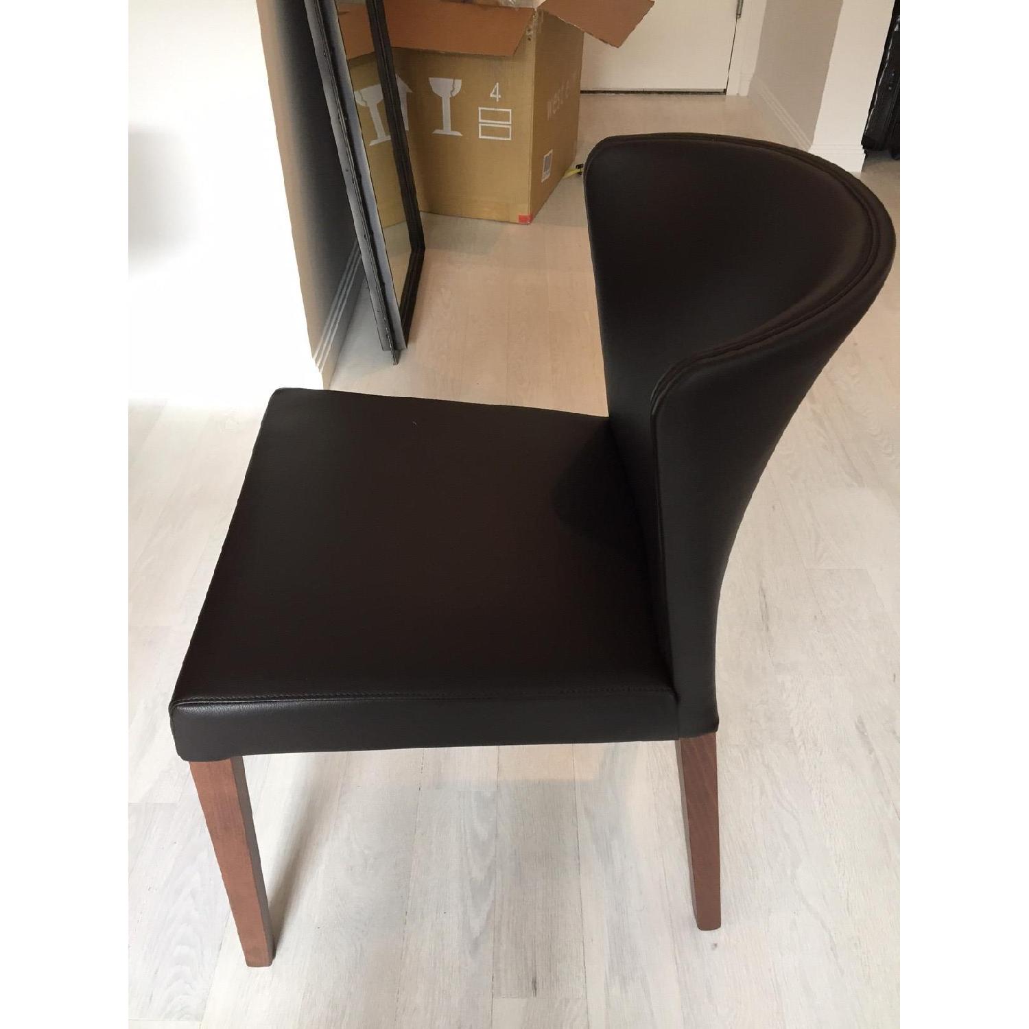 Crate & Barrel Curran Moss Brown Dining Chairs - image-3