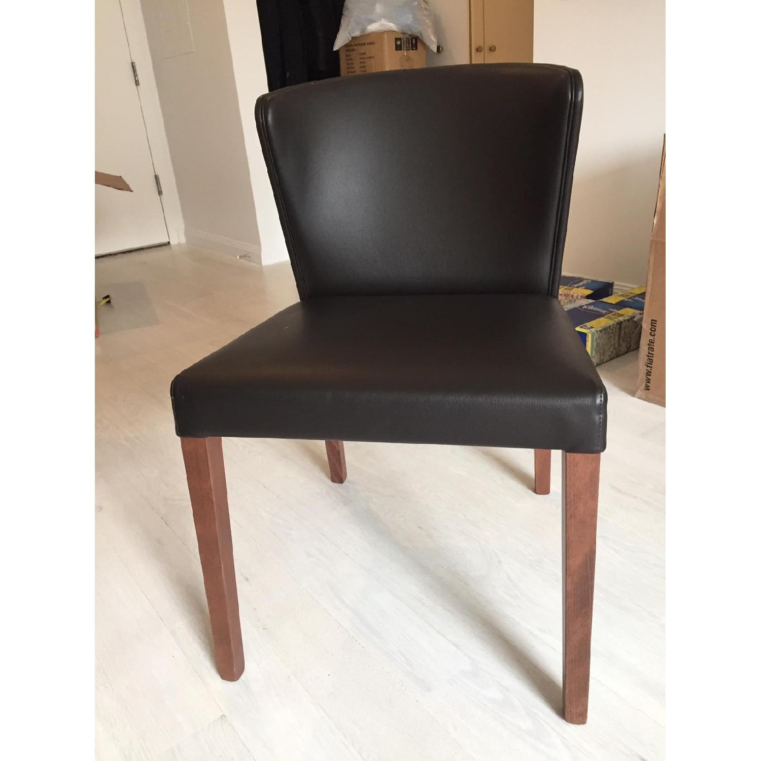 Crate & Barrel Curran Moss Brown Dining Chairs - image-4