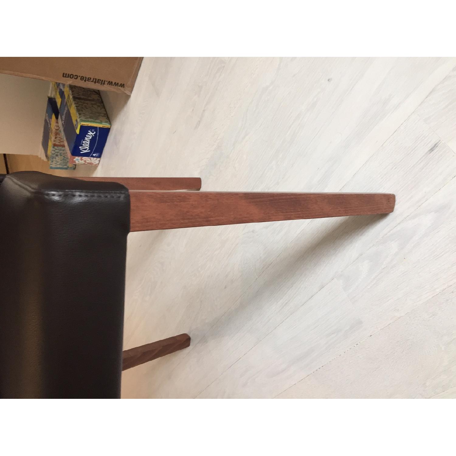 Crate & Barrel Curran Moss Brown Dining Chairs - image-5