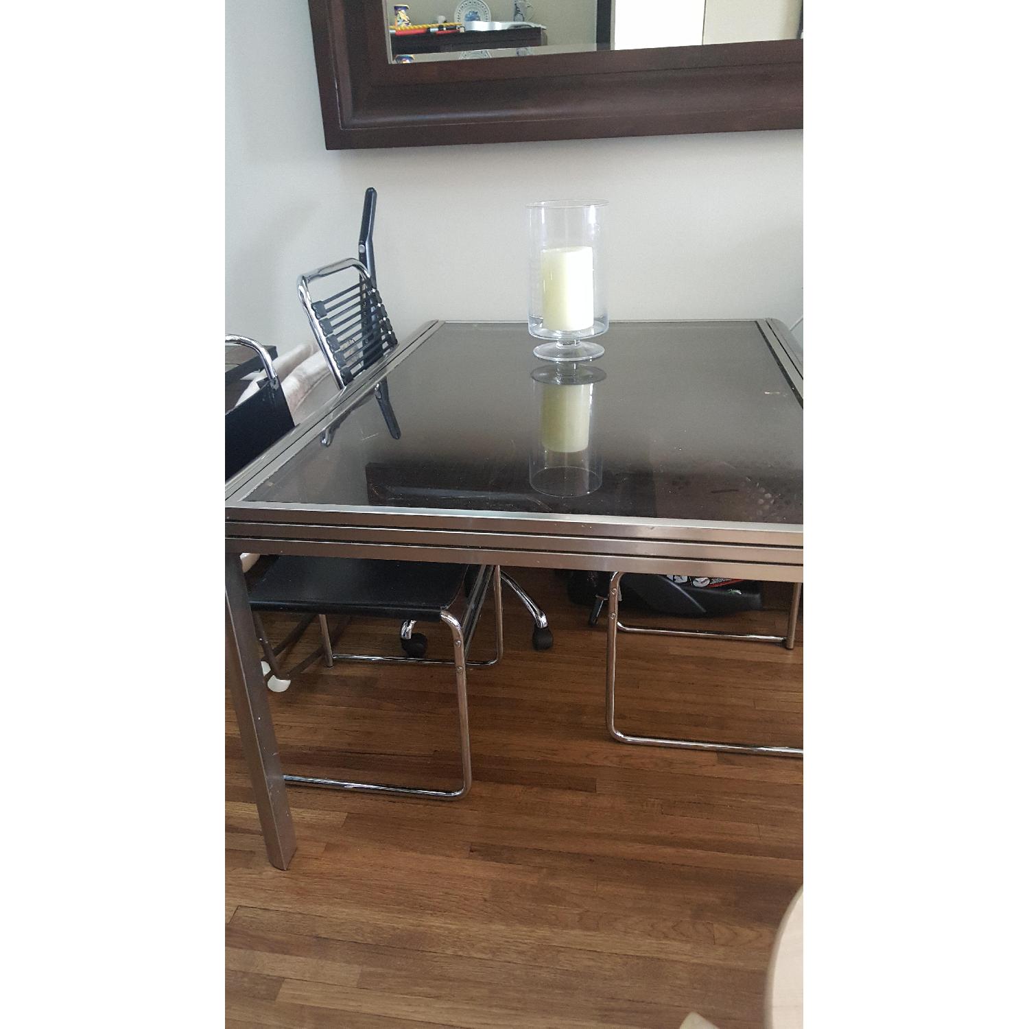 Glass Top Dining Table w/ Metal Legs - image-1