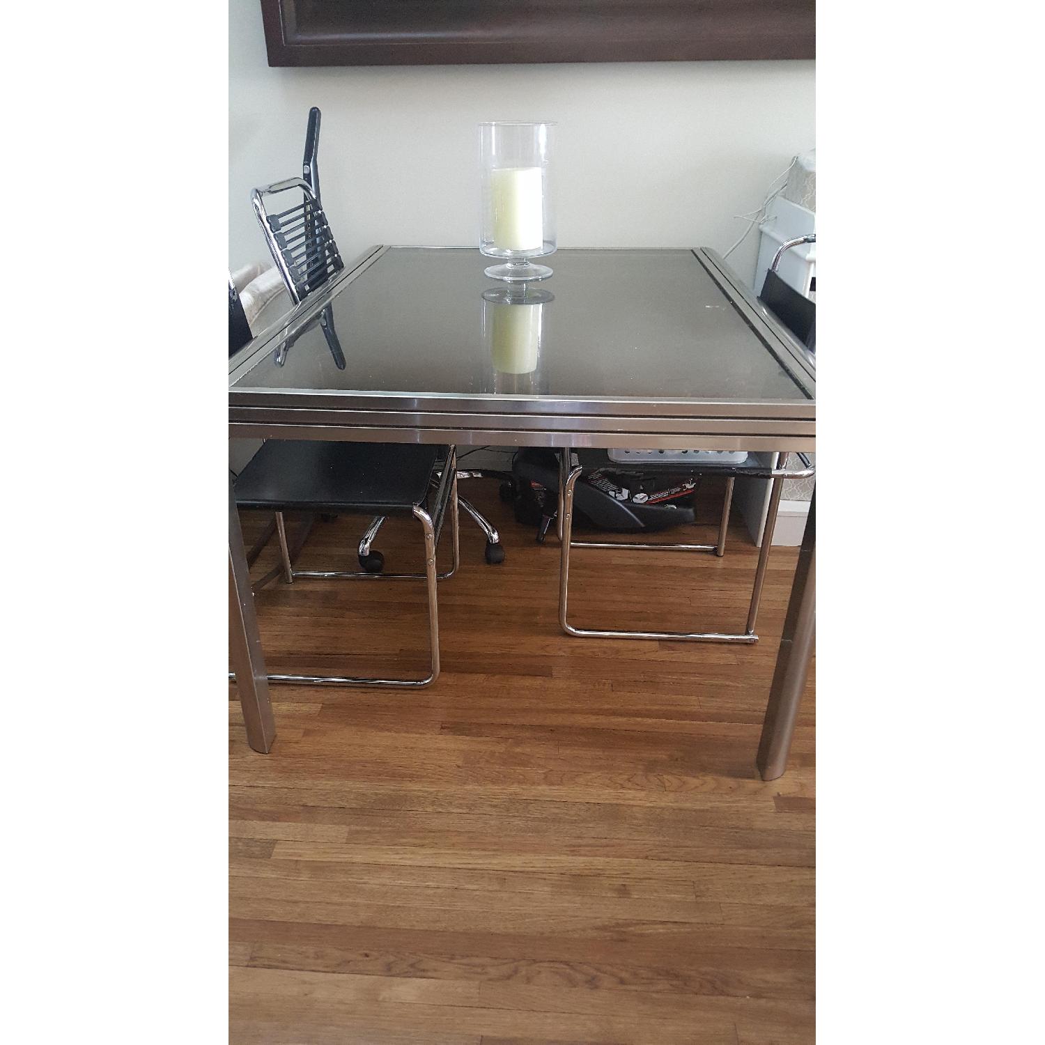 Glass Top Dining Table w/ Metal Legs - image-2
