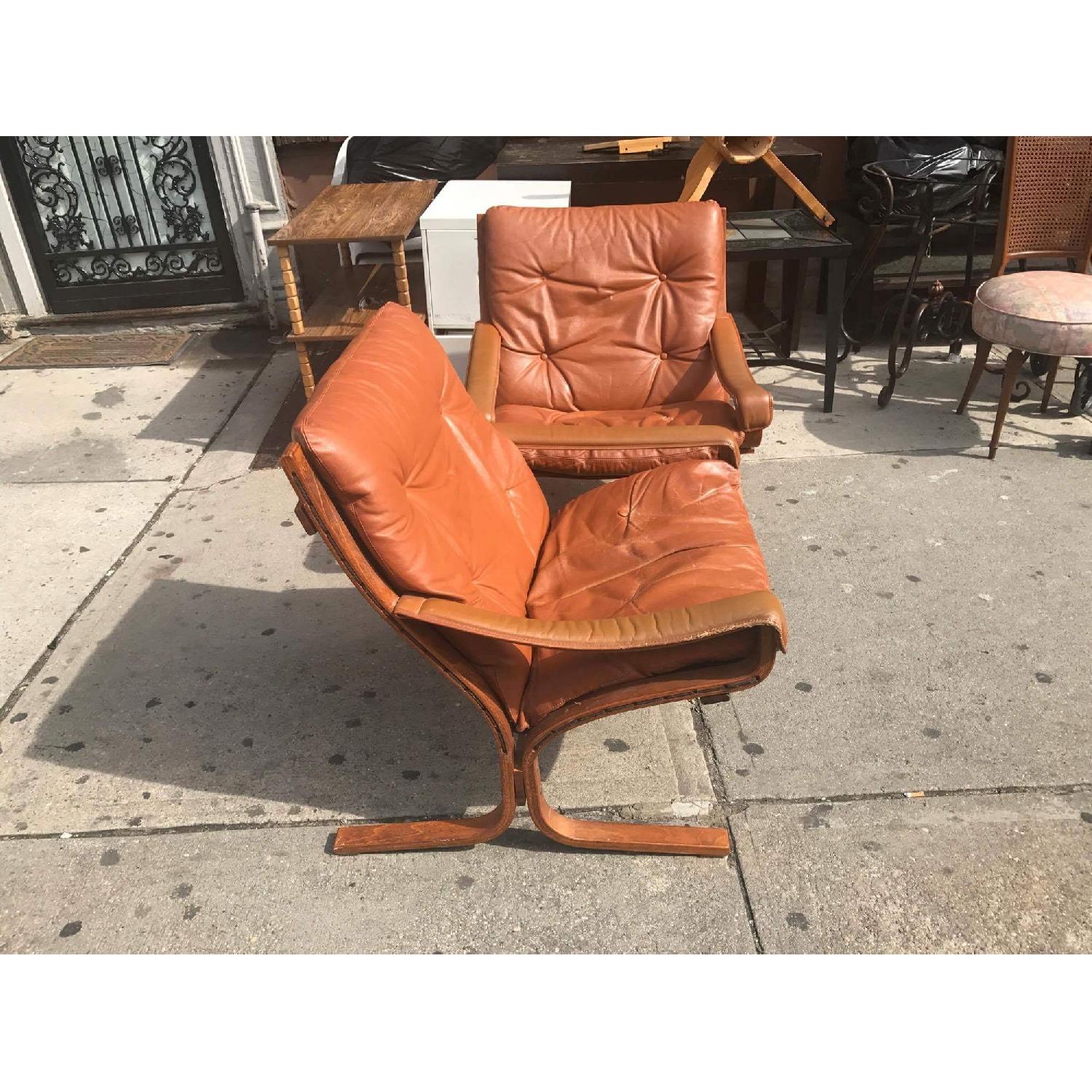 Westnofa Vintage Mid Century Leather Lounge Chairs - image-5