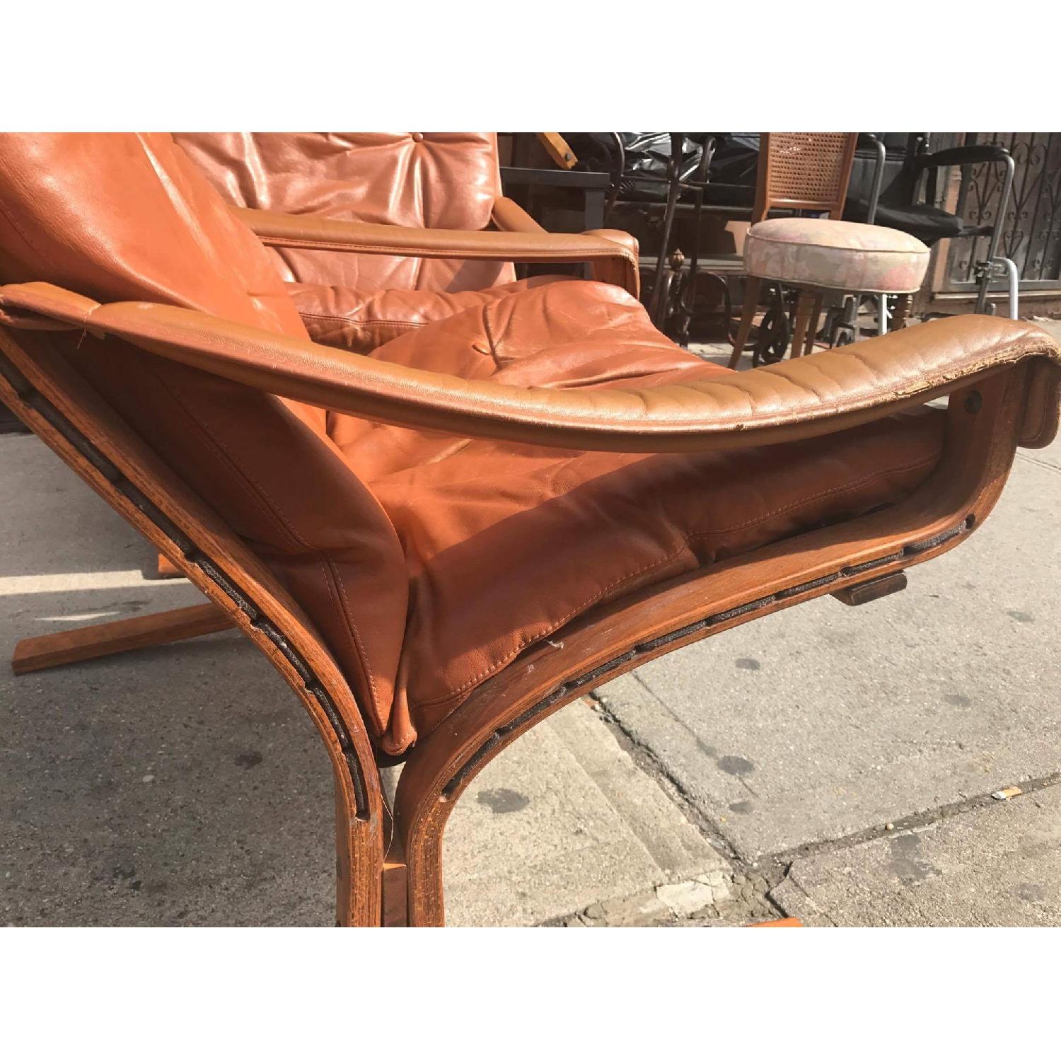Westnofa Vintage Mid Century Leather Lounge Chairs - image-11