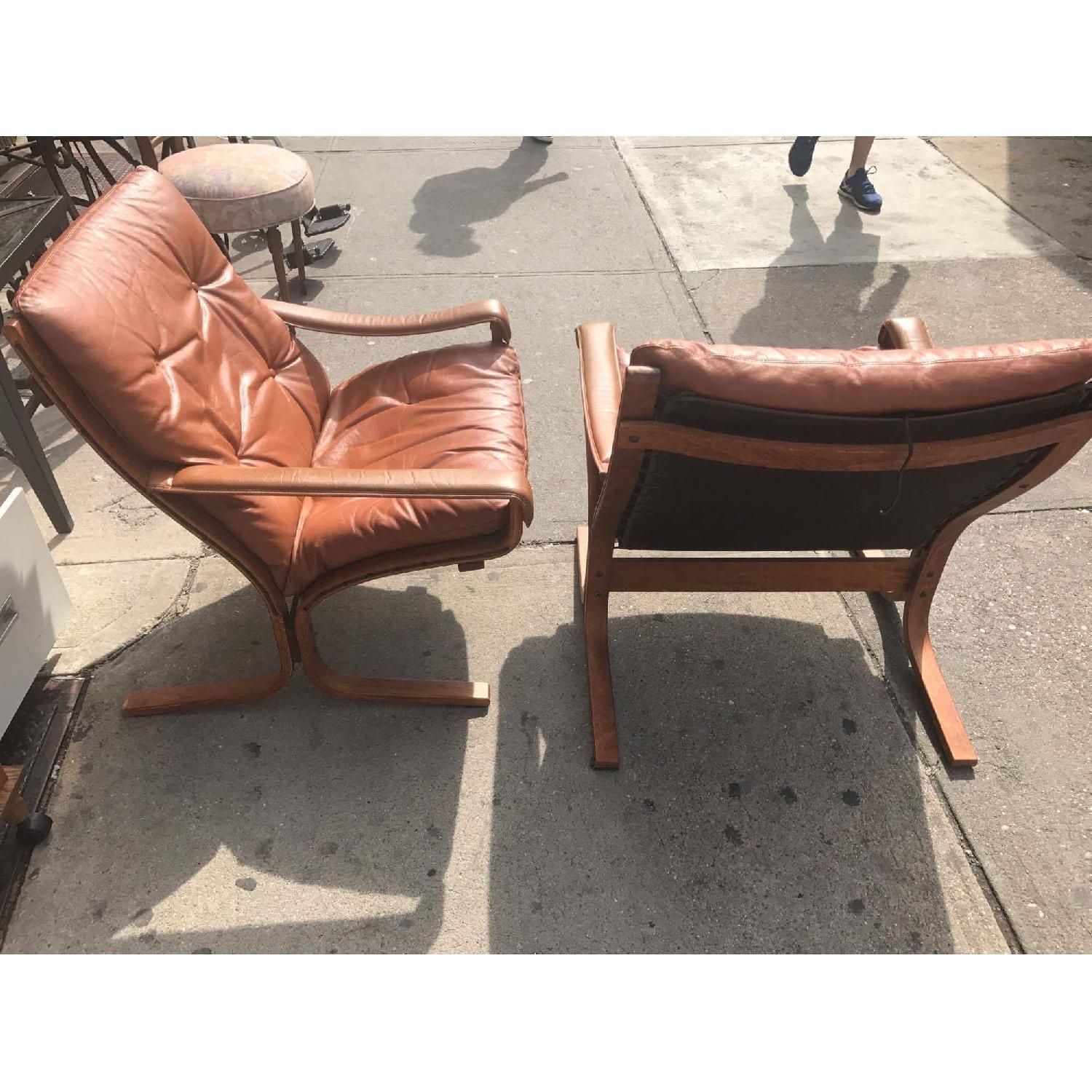 Westnofa Vintage Mid Century Leather Lounge Chairs - image-27