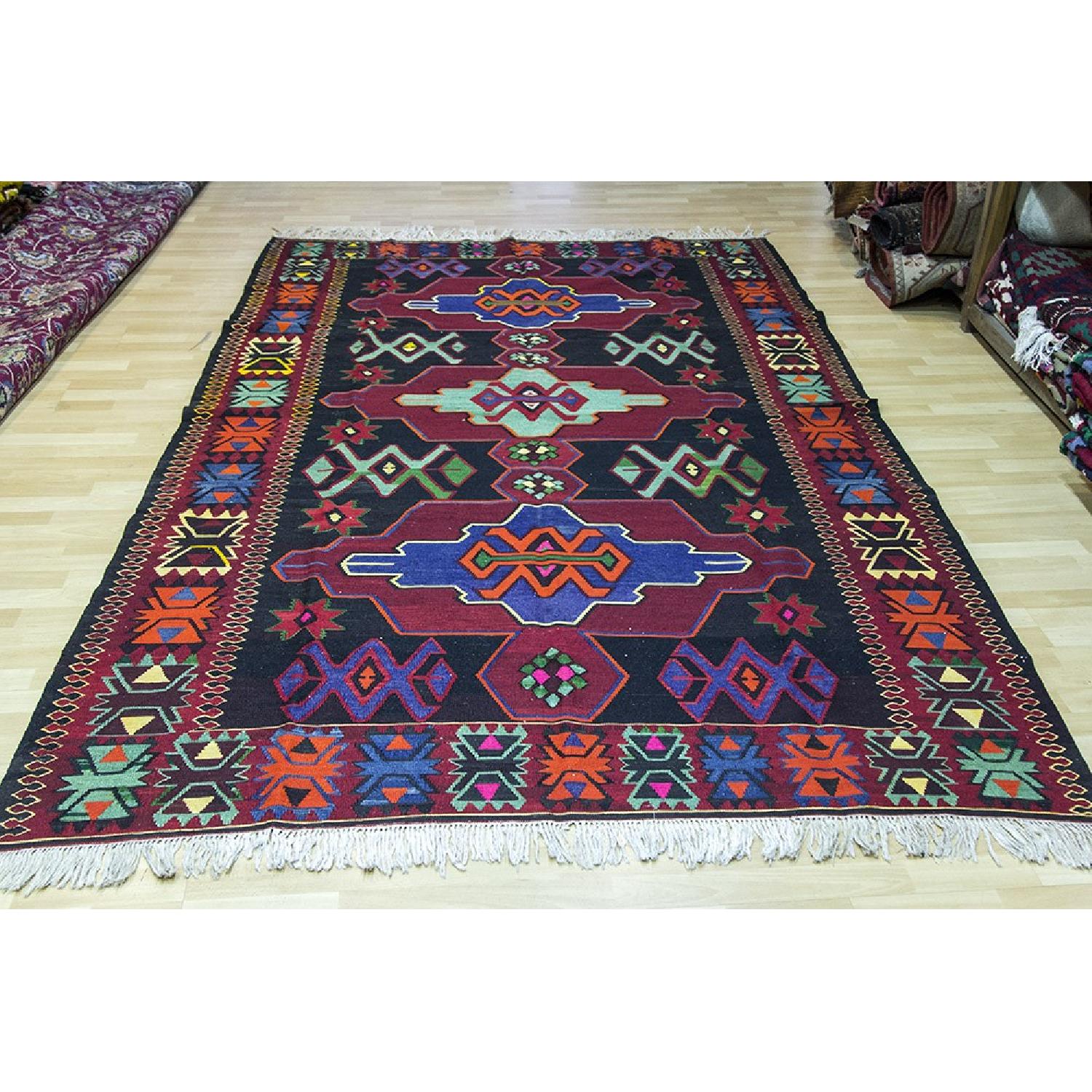 Turkish Vintage Hand-Woven Kilim Rug - image-1