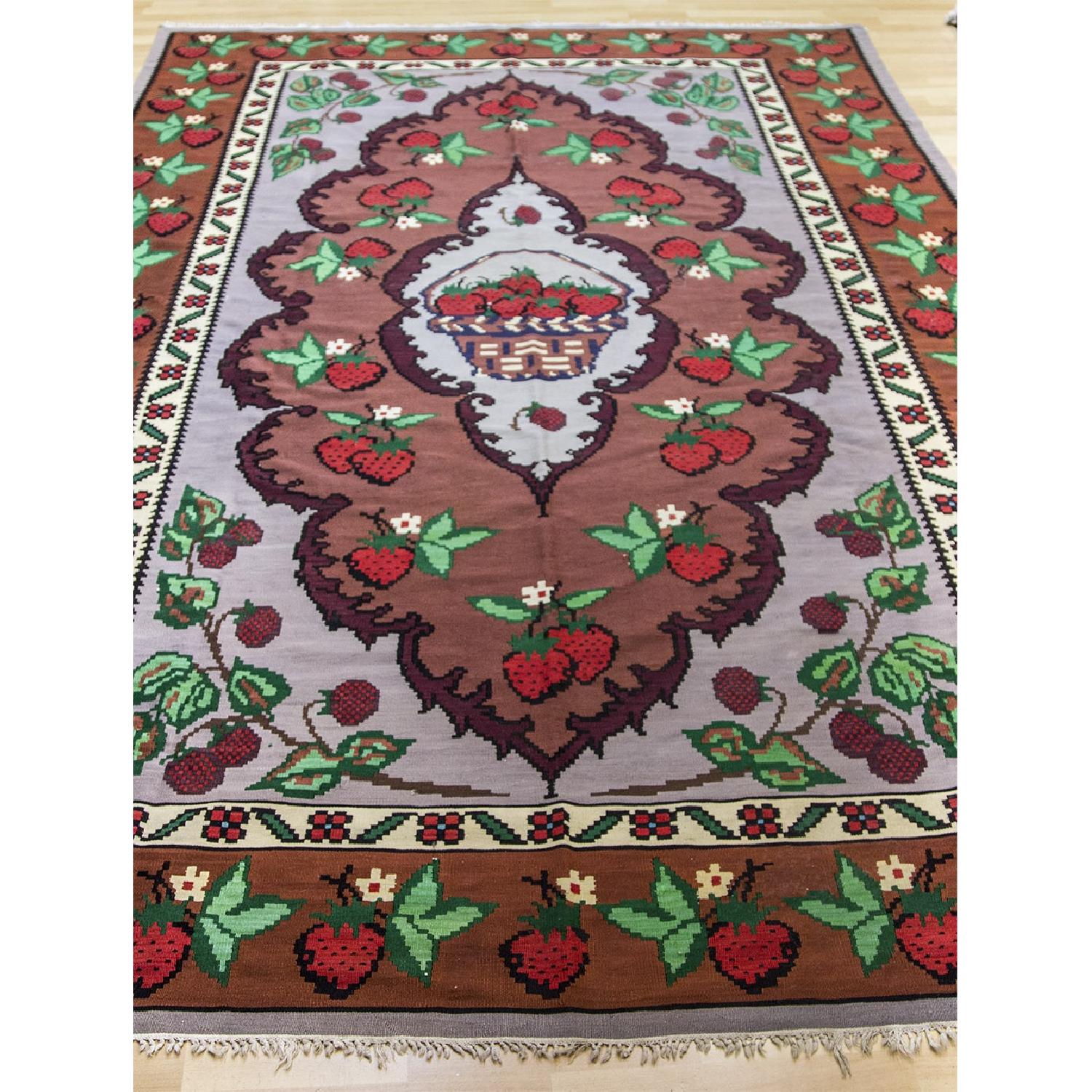 20th C. Hand-Woven Kilim Rug - image-1